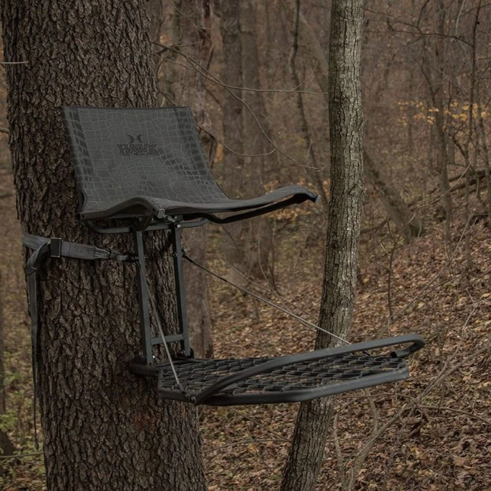 Hawk Helium Kickback Tree Stand, Set of 3 Climbing Sticks & Muddy Ambush Harness - Image 10