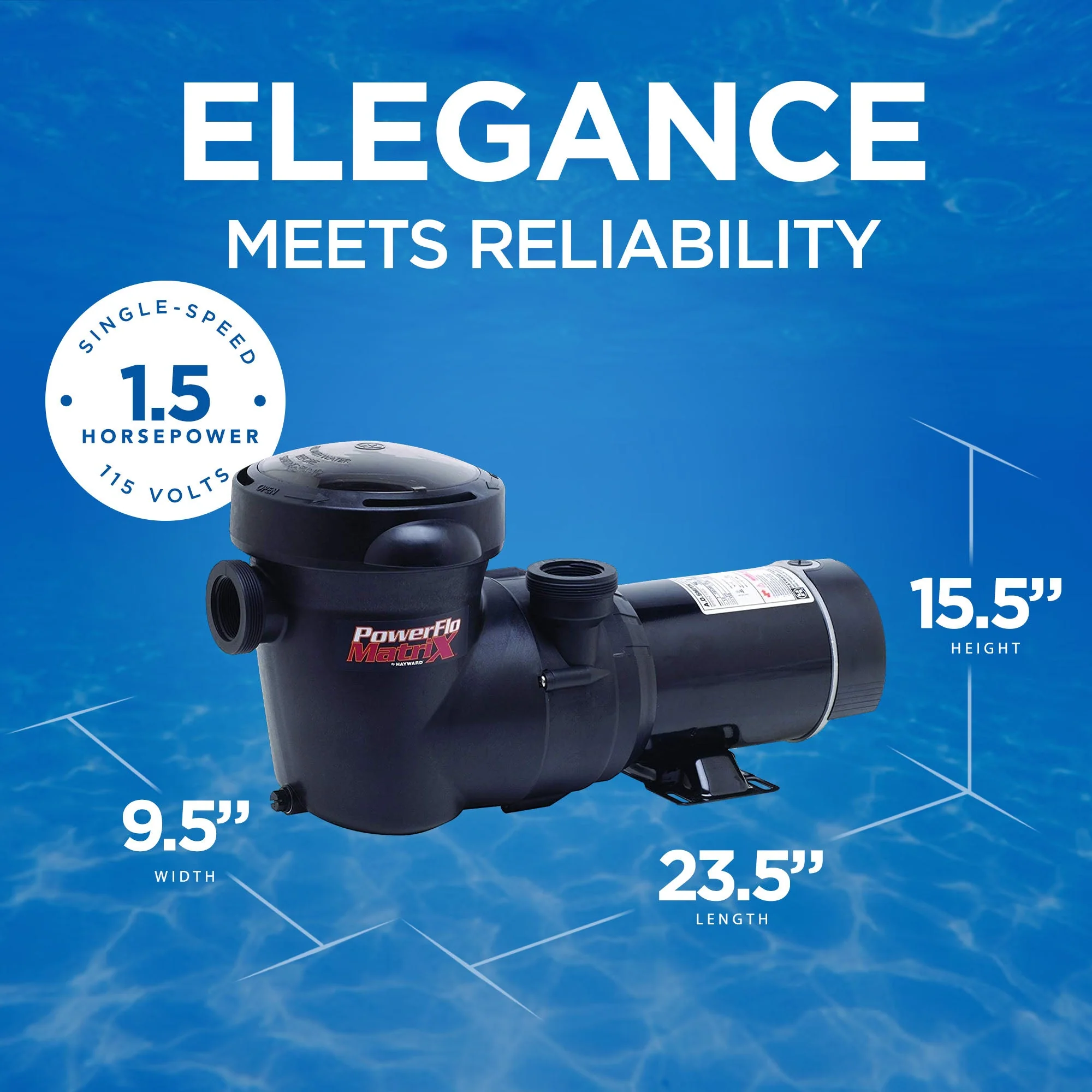 Hayward PowerFlo Matrix Above Ground Single Speed 1.5 HP Pool Pump with Cord - Image 3
