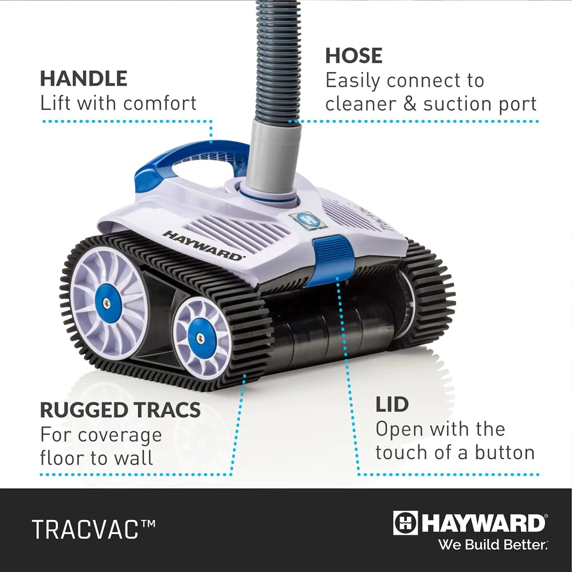 Hayward TracVac Lightweight Suction Vacuum Cleaner for In Ground Pools, White - Image 2