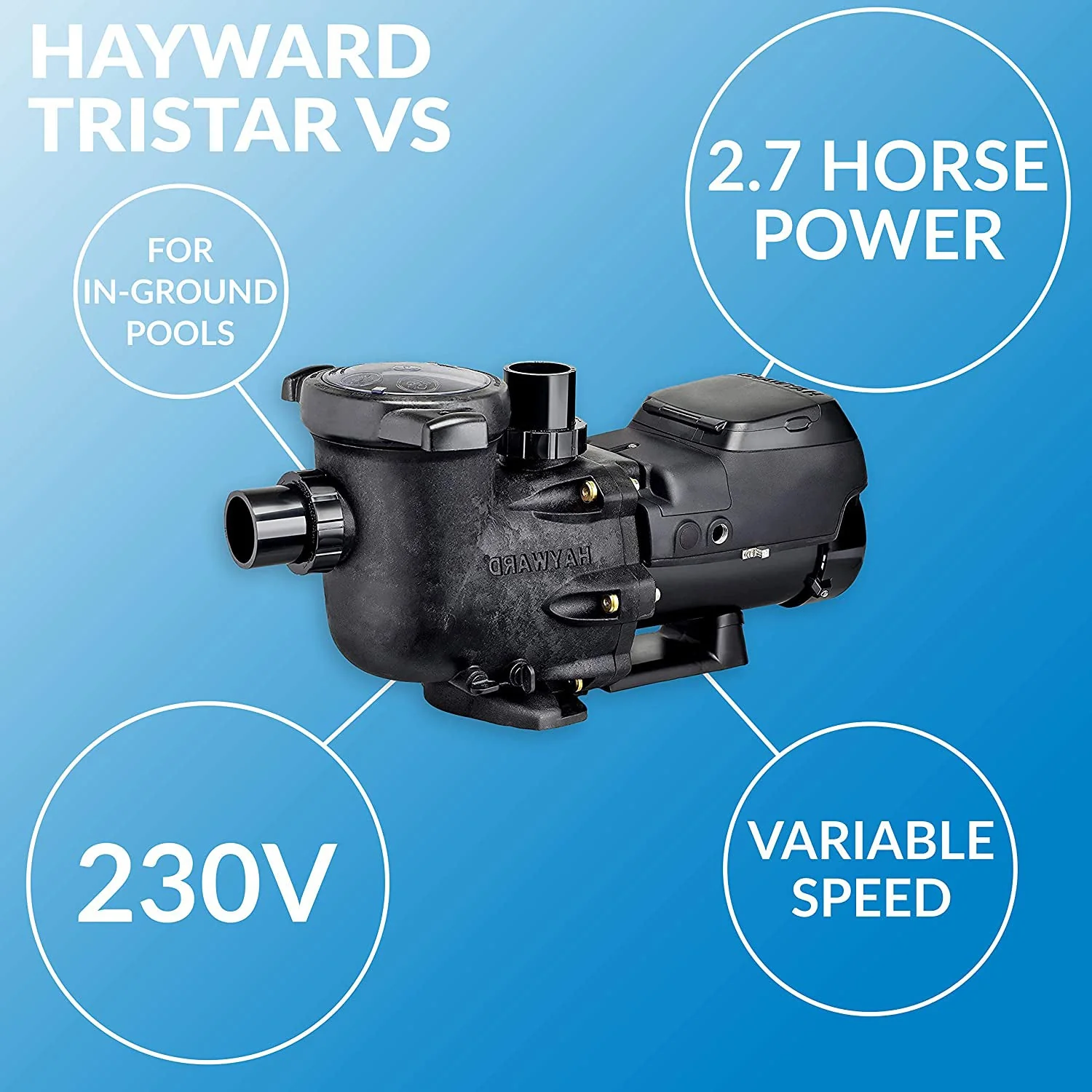 Hayward W3SP3206VSP 2.7 Horsepower 150V/230V TriStar VS Variable Speed Pool Pump - Image 5