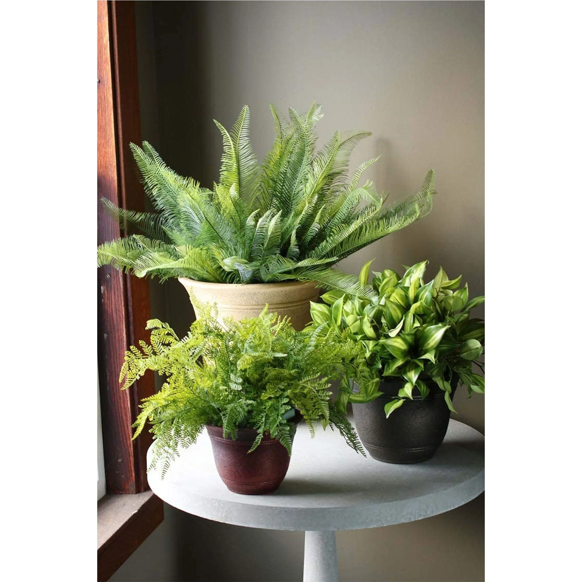 HC Companies 13-Inch Wide Sierra Planter Round Planter, Nordic Bronze (2 Pack) - Image 5