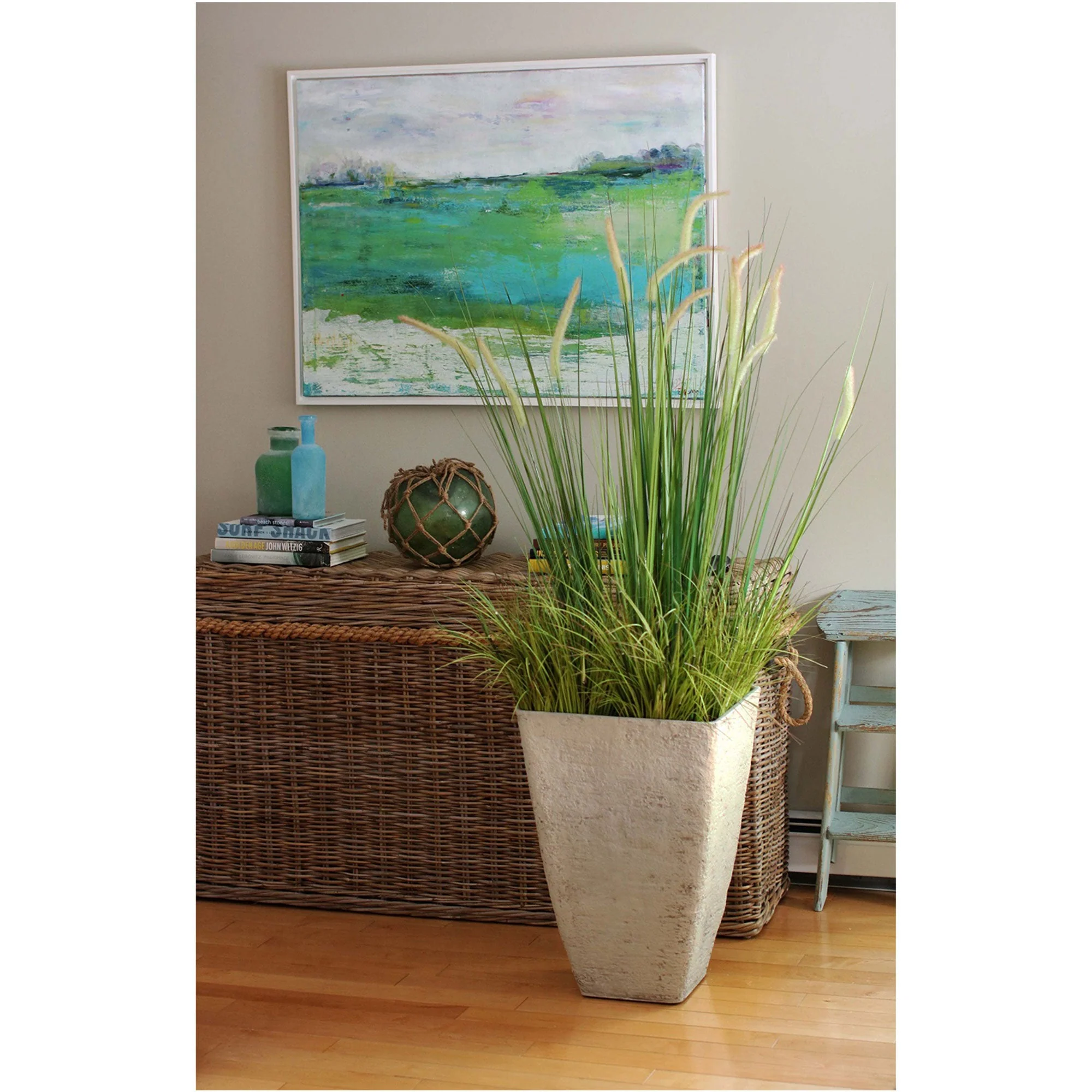 HC Companies 16 Inch Tahoe Outdoor Square Planter Pot, Falcon Brown (4 Pack) - Image 3