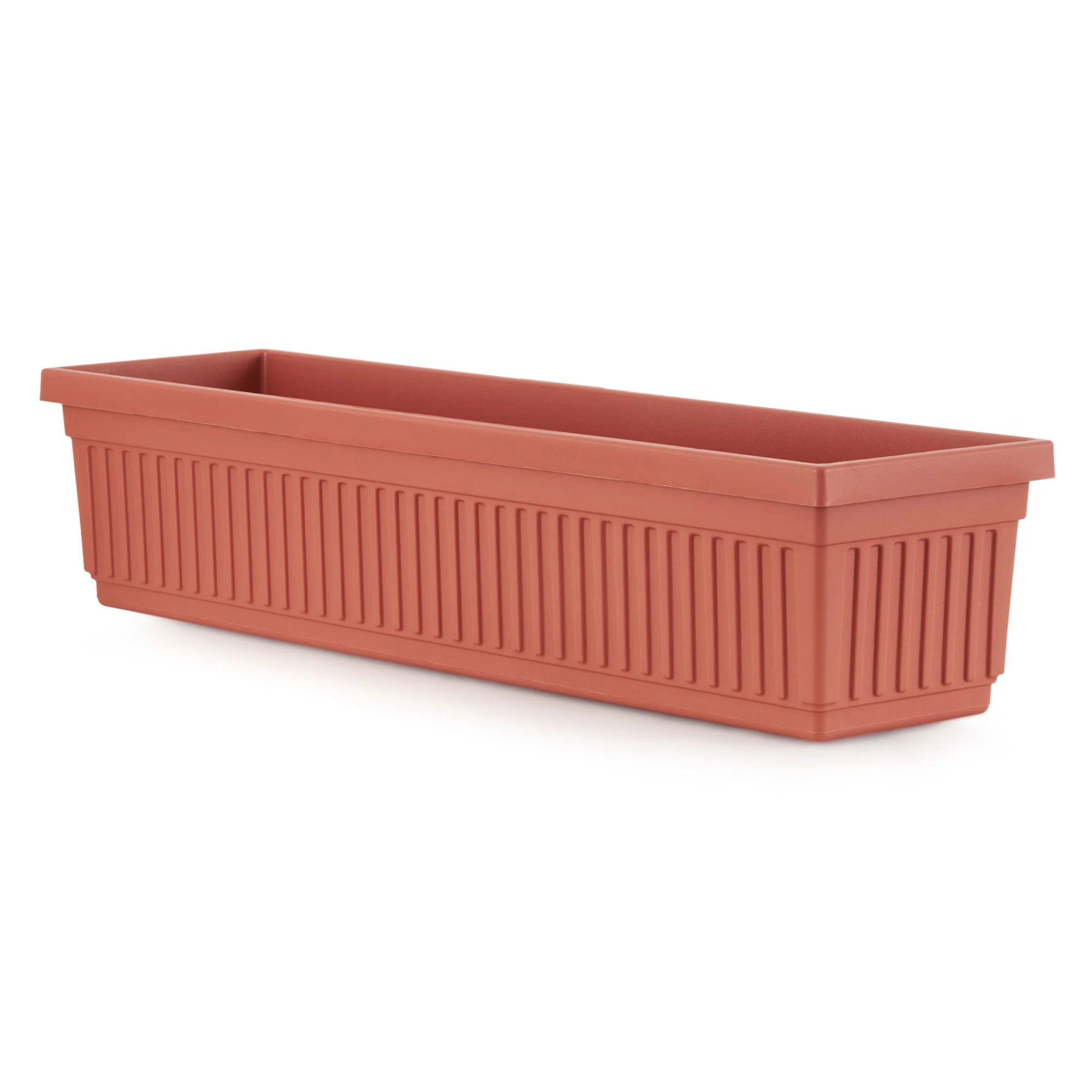 HC Companies 30 Inch Fluted Venetian Garden Flower Window Box, Clay (2 Pack) - Image 2