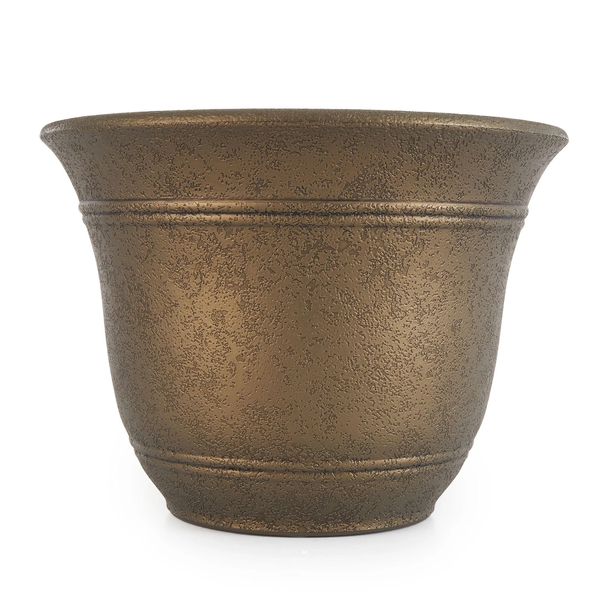 HC Companies Sierra 10 Inch Round Garden Planter Pot, Celtic Bronze (3 Pack) - Image 6