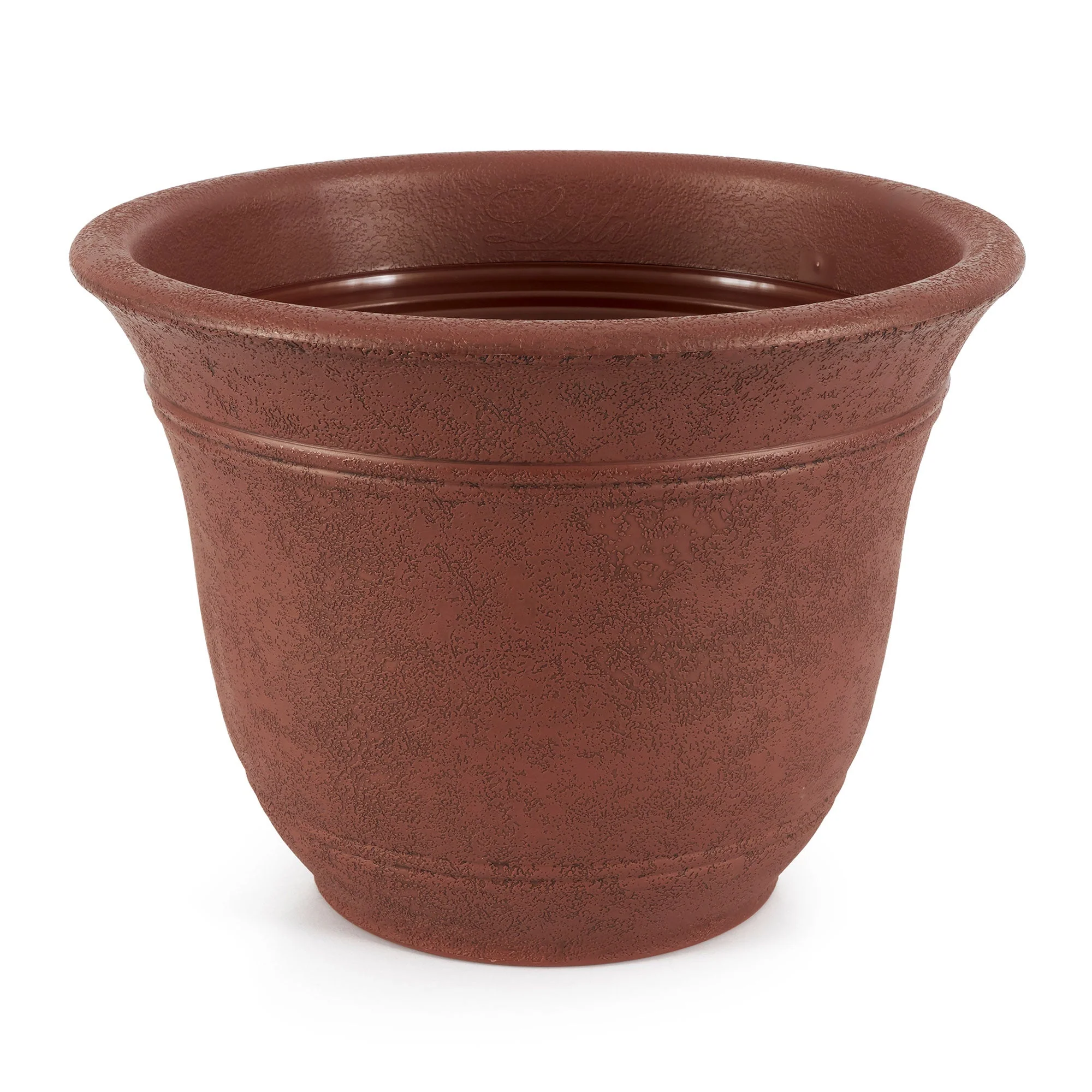 HC Companies Sierra 13 In Round Garden Planter Pot, Rustic Redstone (4 Pack) - Image 7