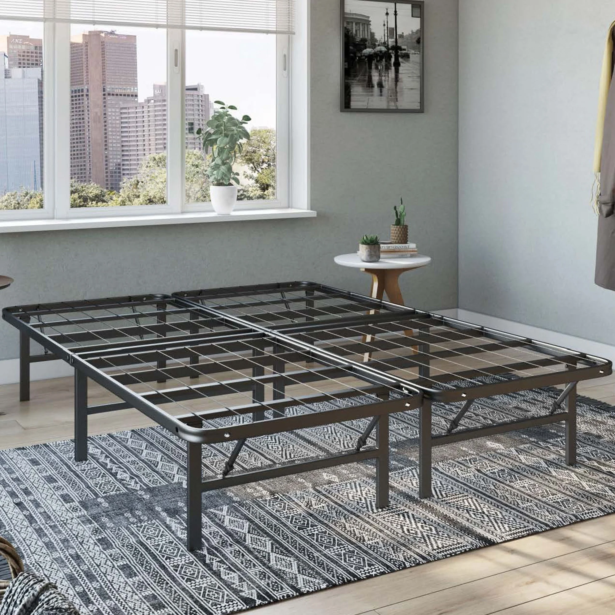 Hercules Folding Metal Bed Frame, 14 Inch Platform Mattress Foundation, Full - Image 10