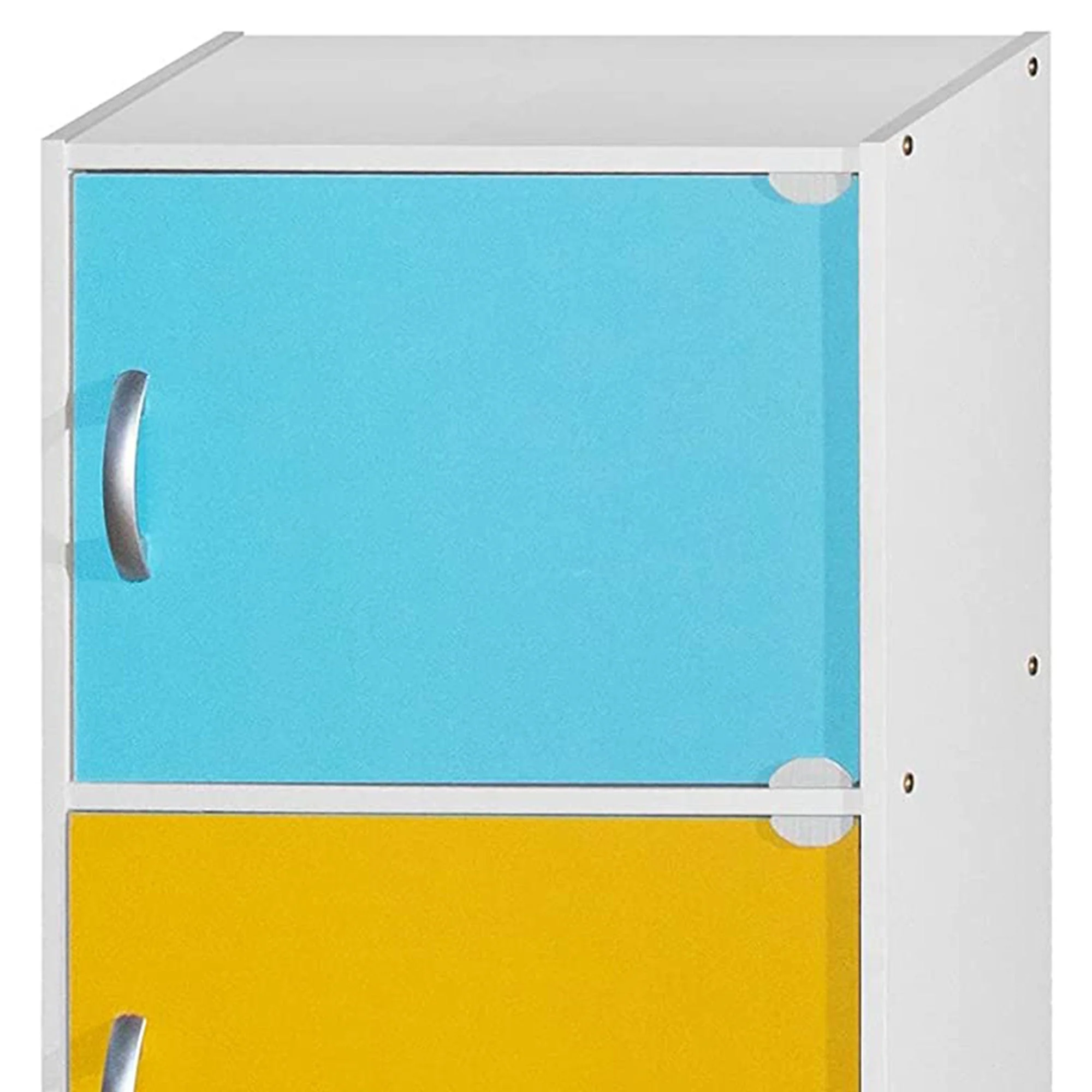 Hodedah 3 Door Enclosed Multipurpose Storage Cabinet for Home or Office, Rainbow - Image 3