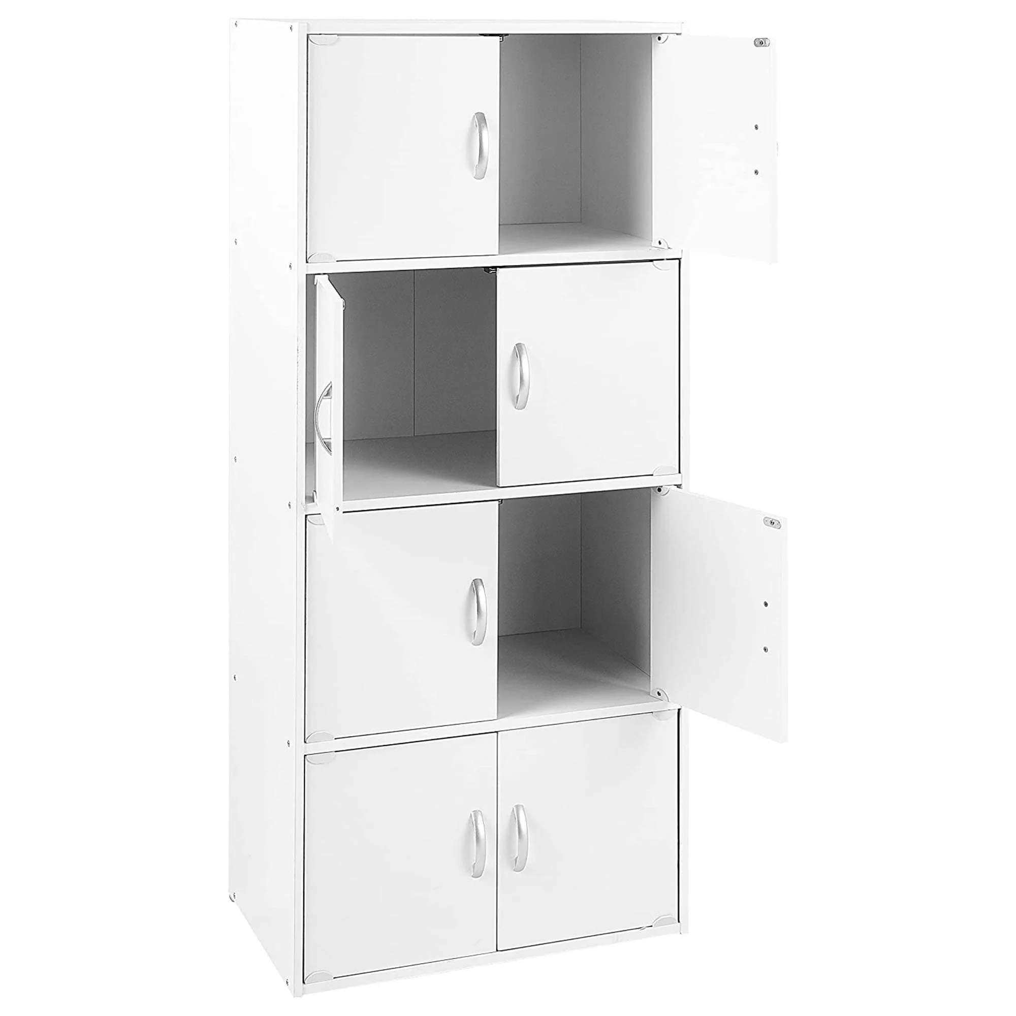 Hodedah 8 Door Enclosed Multipurpose Storage Cabinet for Home and Office, White - Image 2