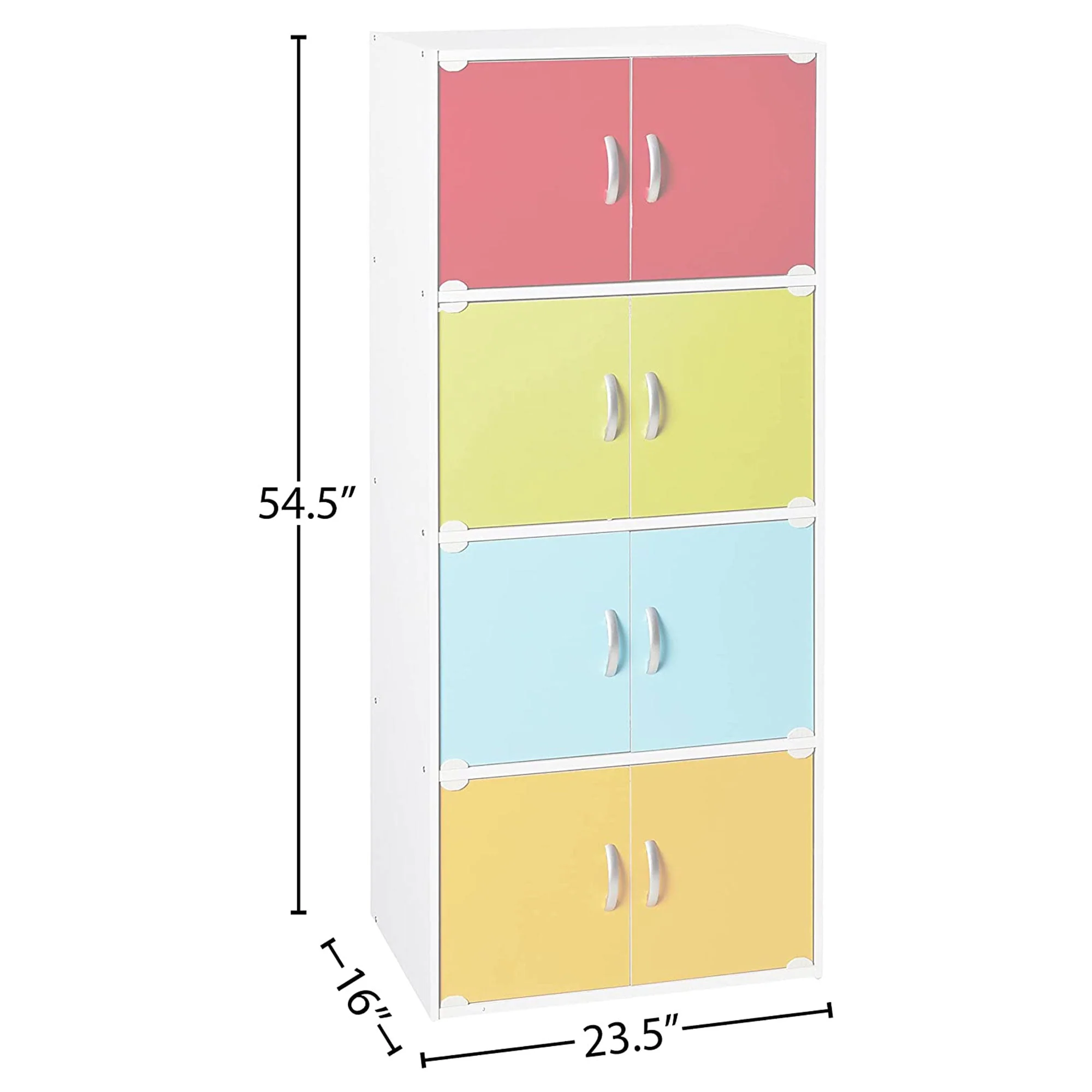 Hodedah 8 Door Enclosed Multipurpose Storage Cabinet for Home/Office, Rainbow - Image 7