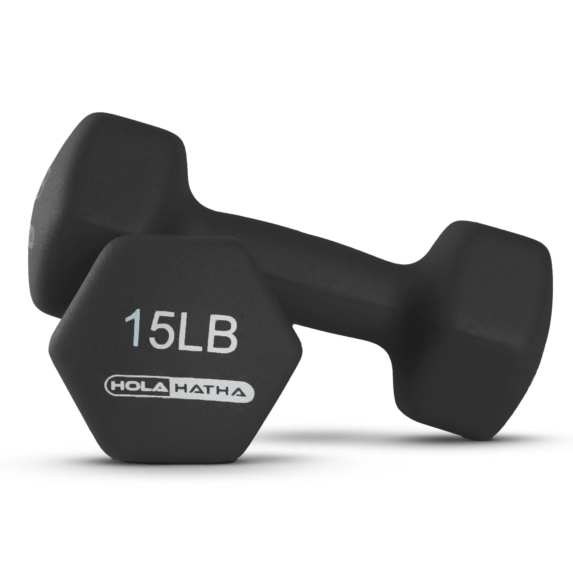 HolaHatha 3, 5, 8, 10, 12 & 15 Pound Neoprene Dumbbell Weight Set w/Storage Rack - Image 11