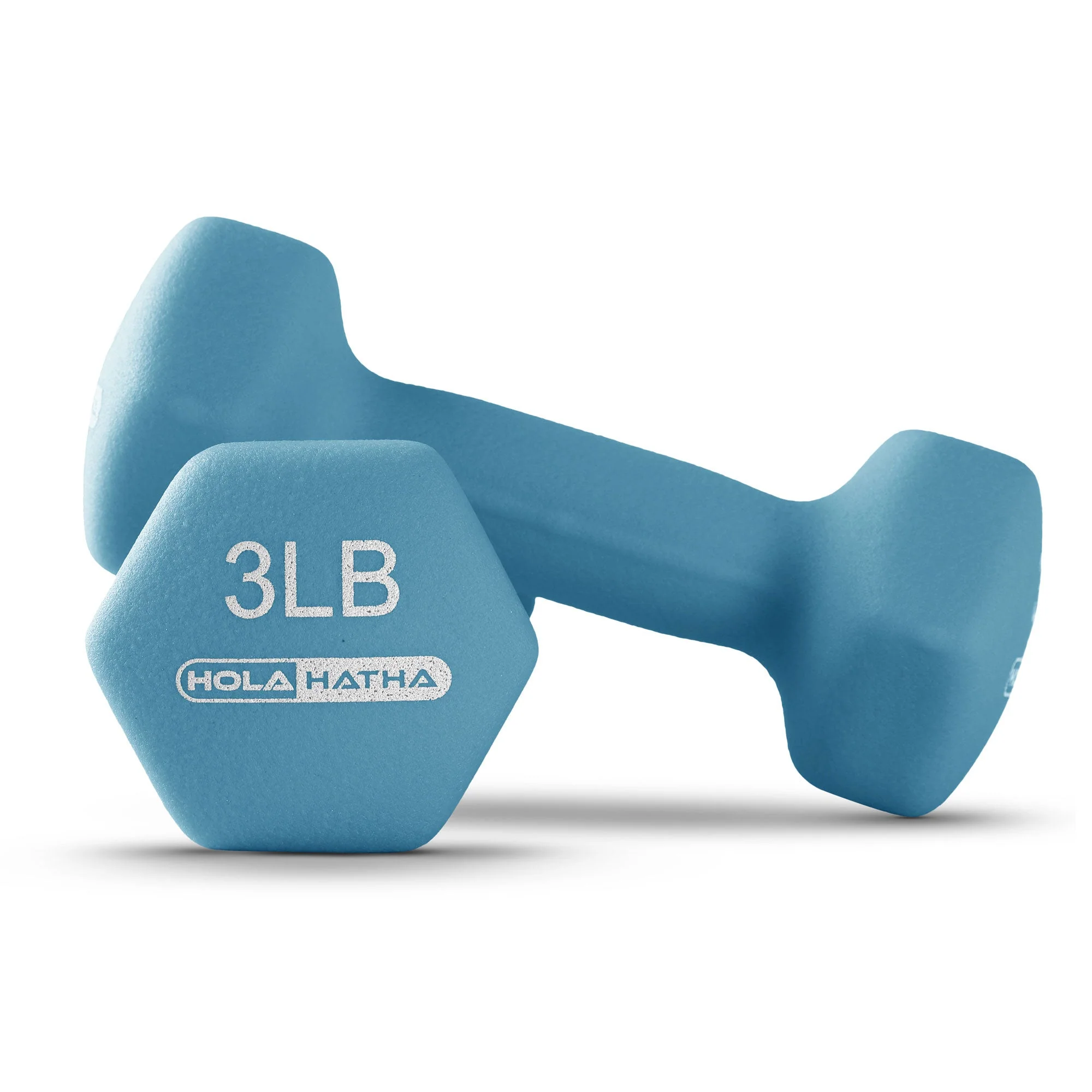 HolaHatha 3, 5, 8, 10, 12 & 15 Pound Neoprene Dumbbell Weight Set w/Storage Rack - Image 6