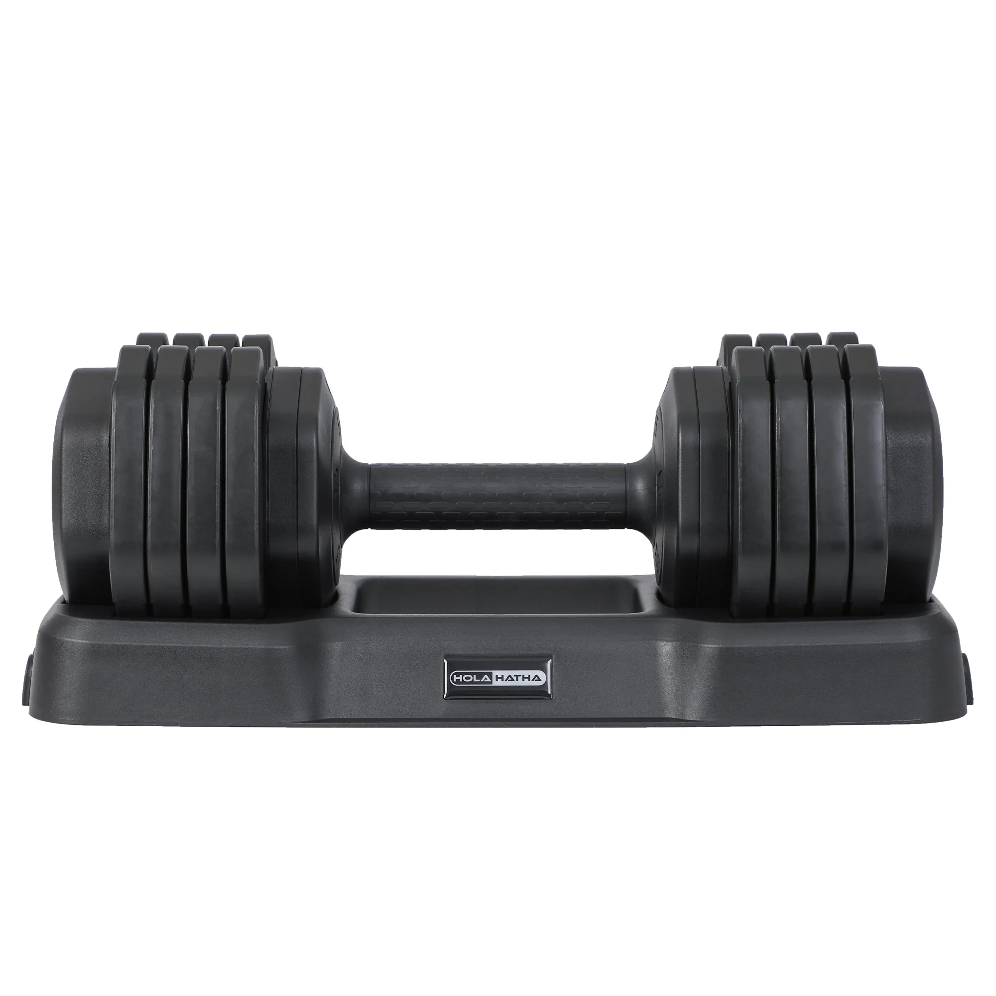 HolaHatha 5 in 1 Adjustable Dumbbell Home Workout Equipment, Black (2 Pack) - Image 7