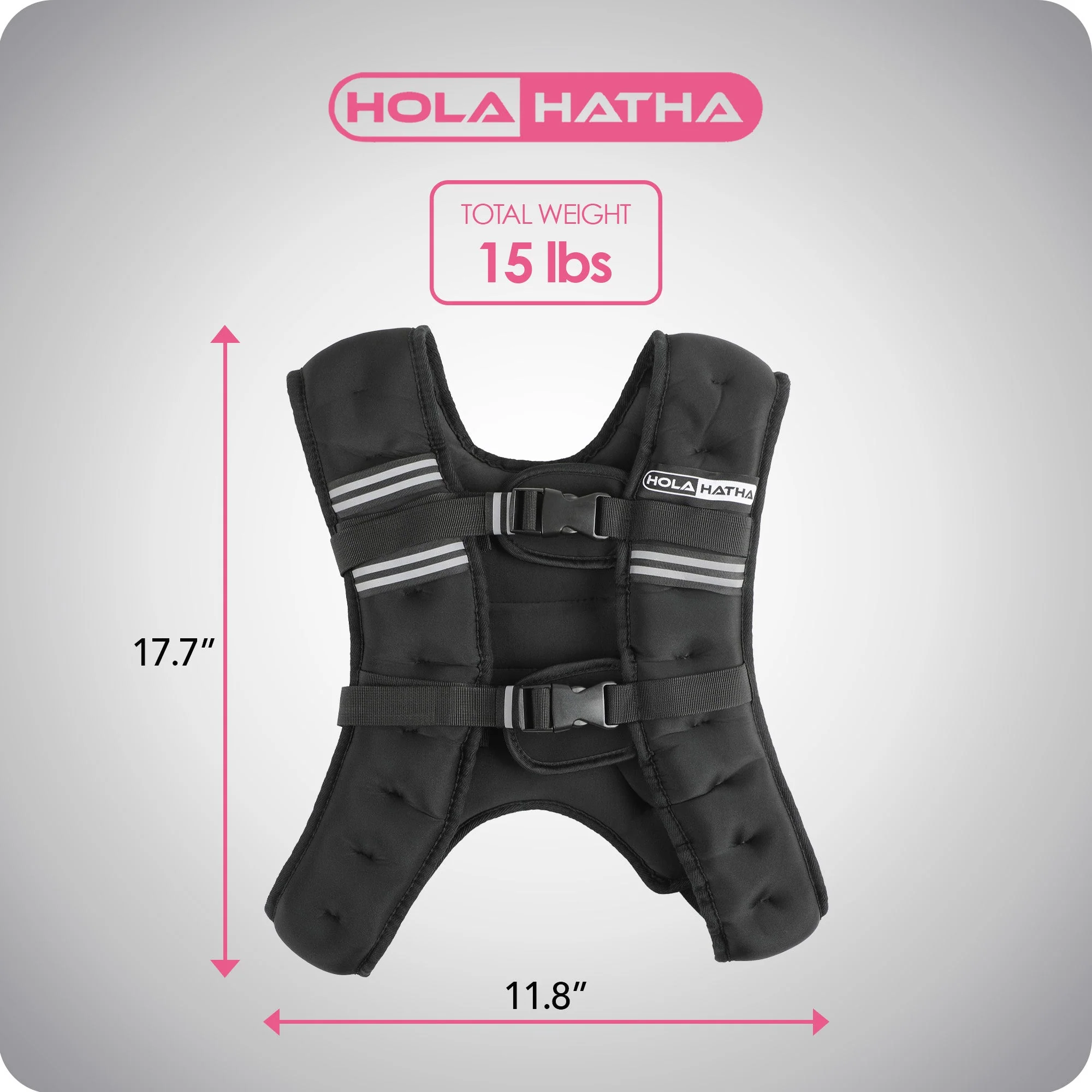 HolaHatha Weighted Vest for Running with Reflective Stripes and Elastic Straps - Image 3