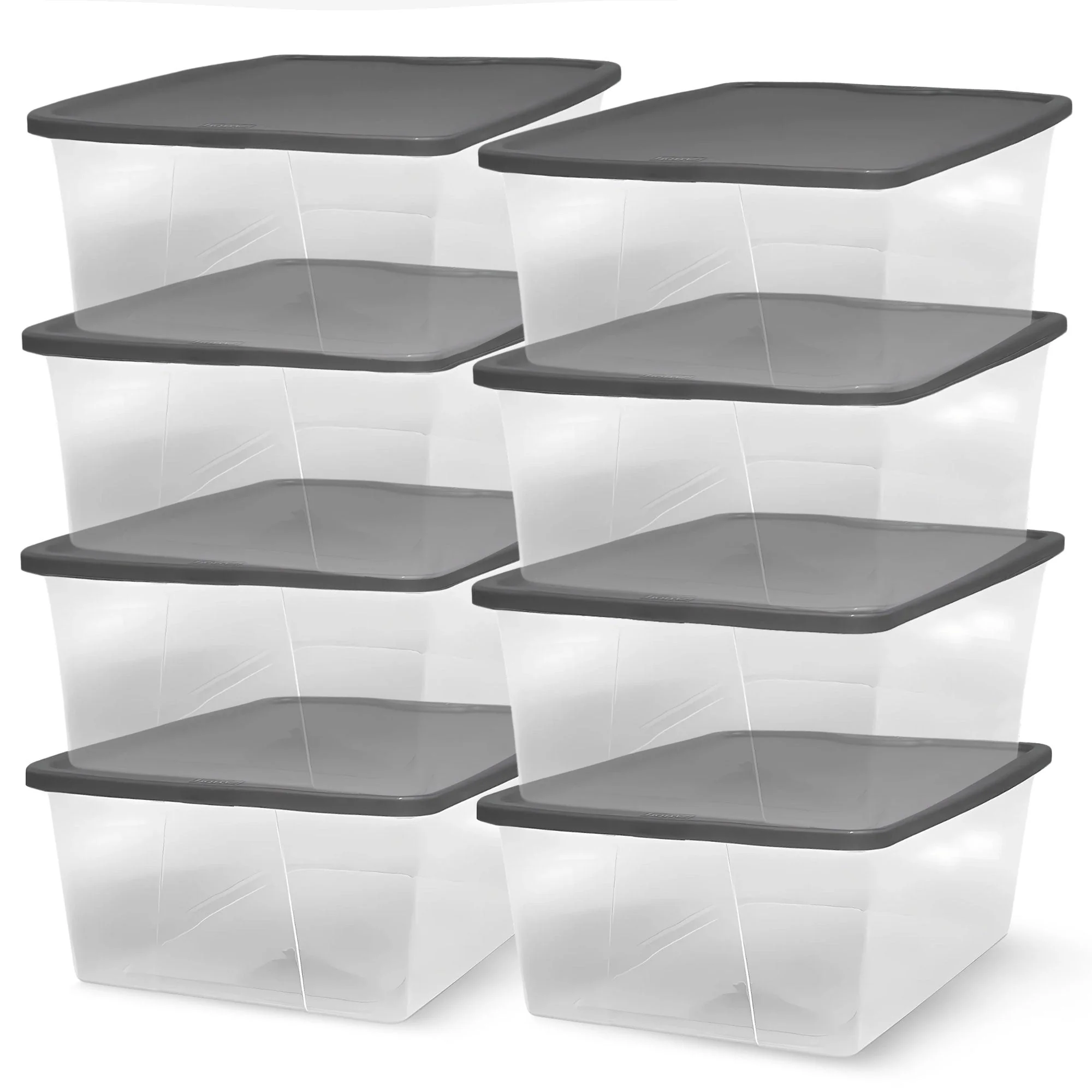 Homz 12 Qt Stackable Plastic Storage Container with Snaplock Lid, Gray (8 Pack) - Image 12