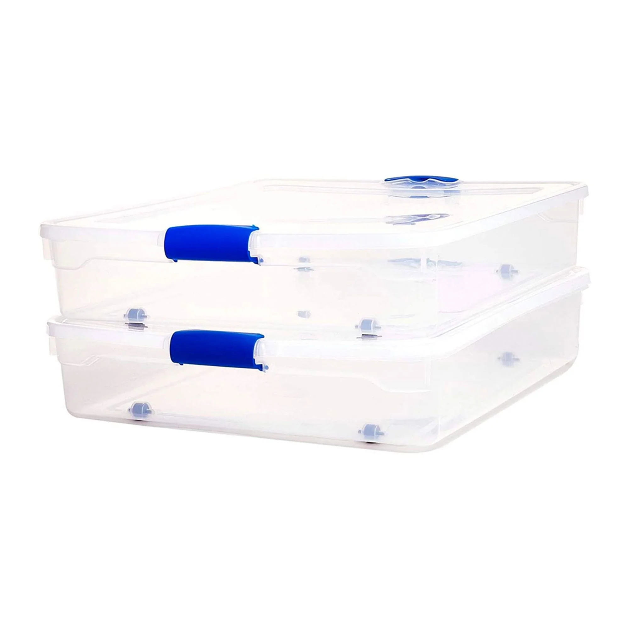 Homz 56 Quart Underbed Secure Latching Clear Plastic Storage Container (4 Pack) - Image 10