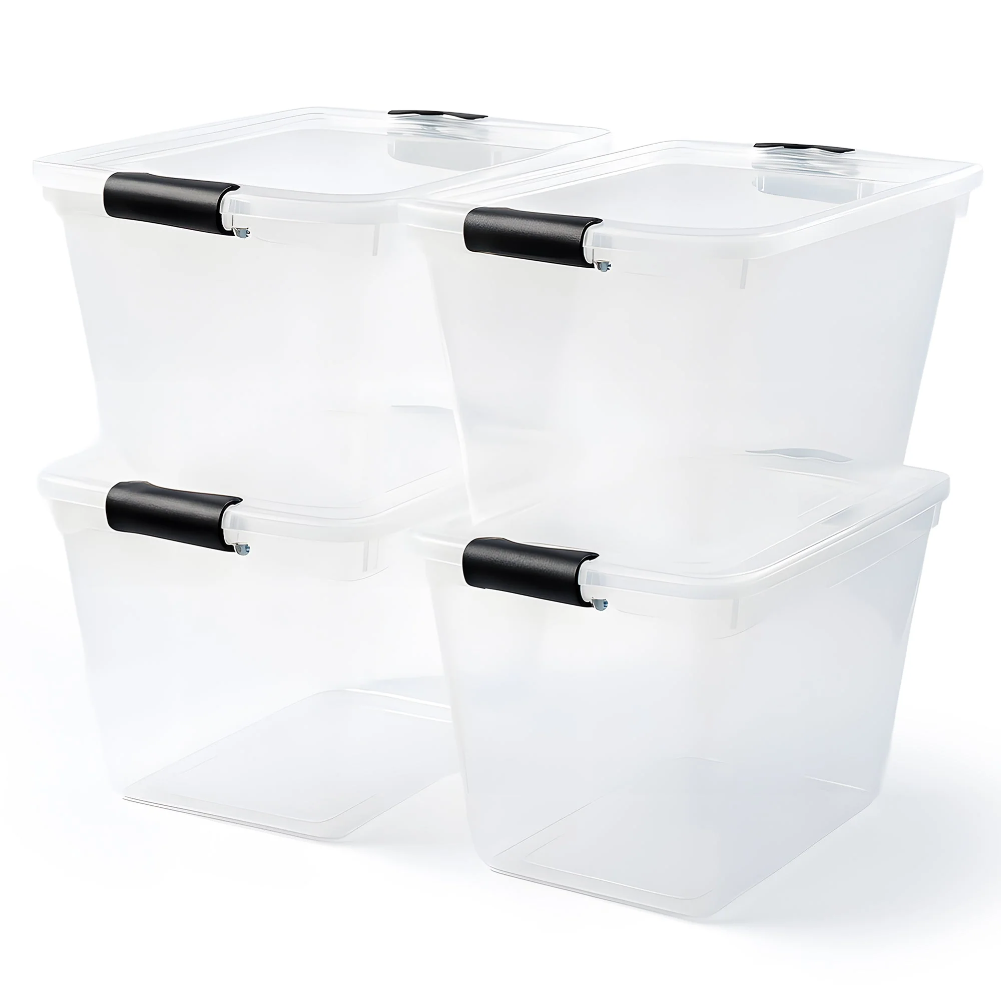 Homz Secure Latch Large Clear Stackable Storage Container Bin, 31 Quart, 4 Count - Image 8