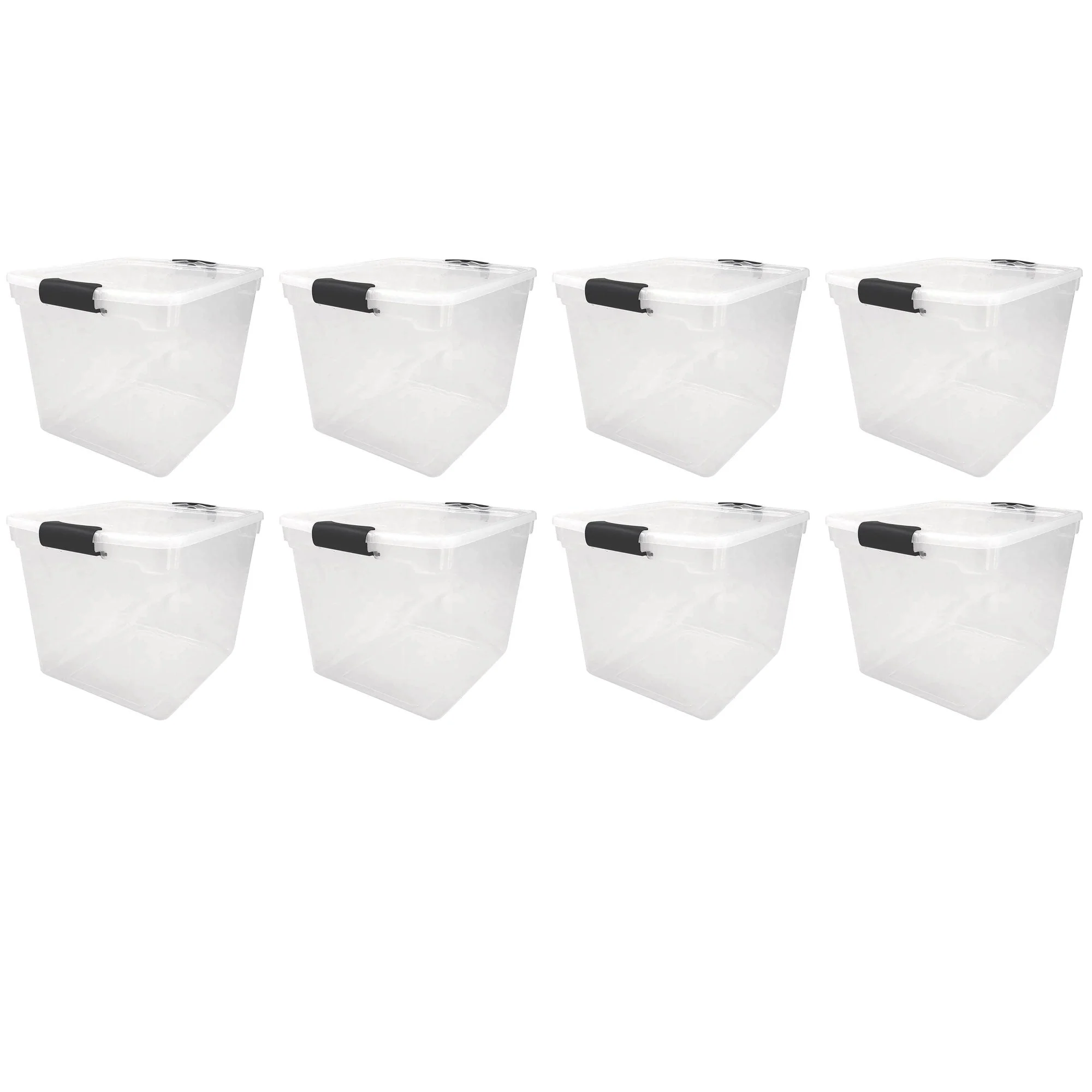 Homz Secure Latch Large Clear Stackable Storage Container Bin, 31 Quart (8 Pack) - Image 11
