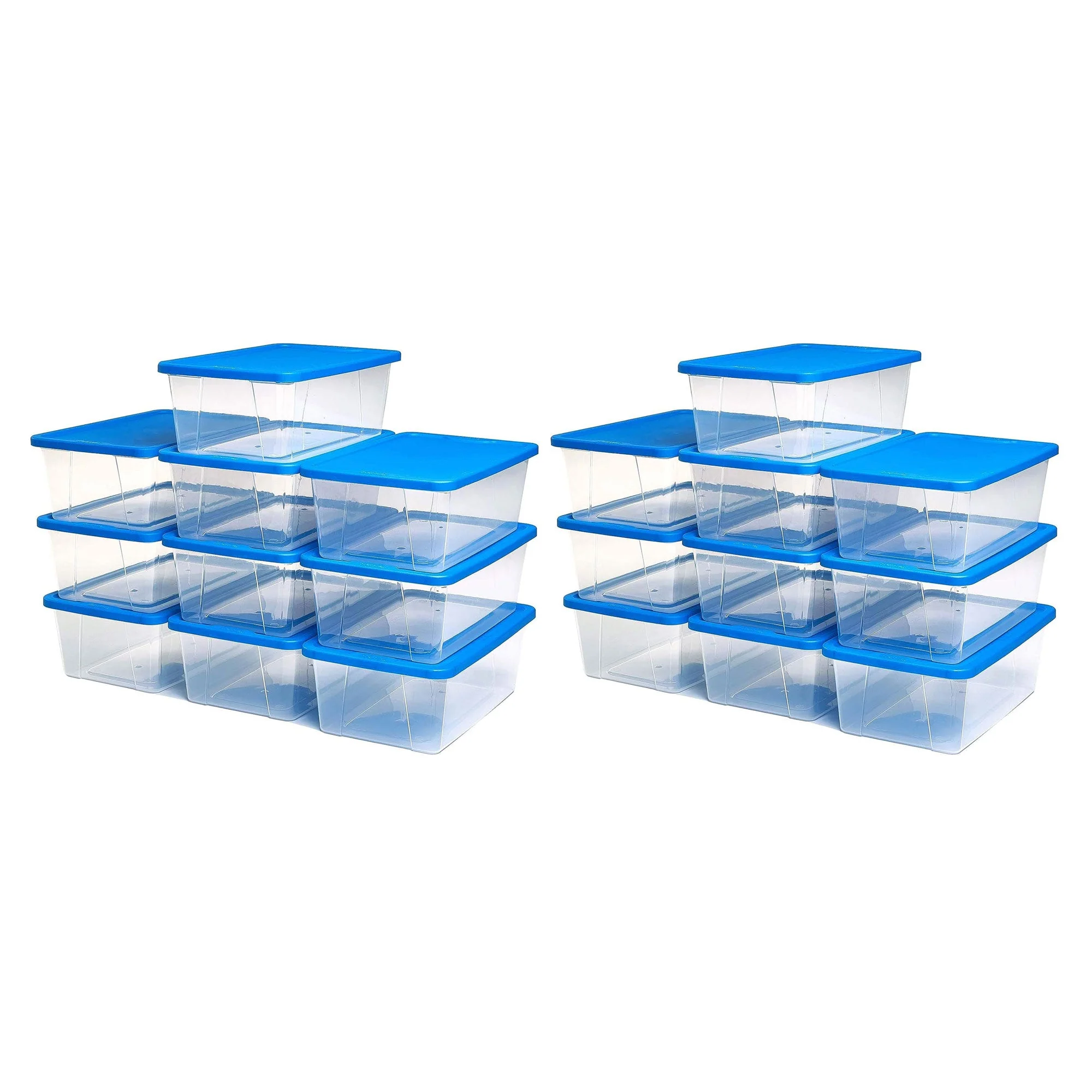 Homz Snaplock 6 Qt Stackable Plastic Storage Container w/Lid, Blue (20 Pack) - Image 11