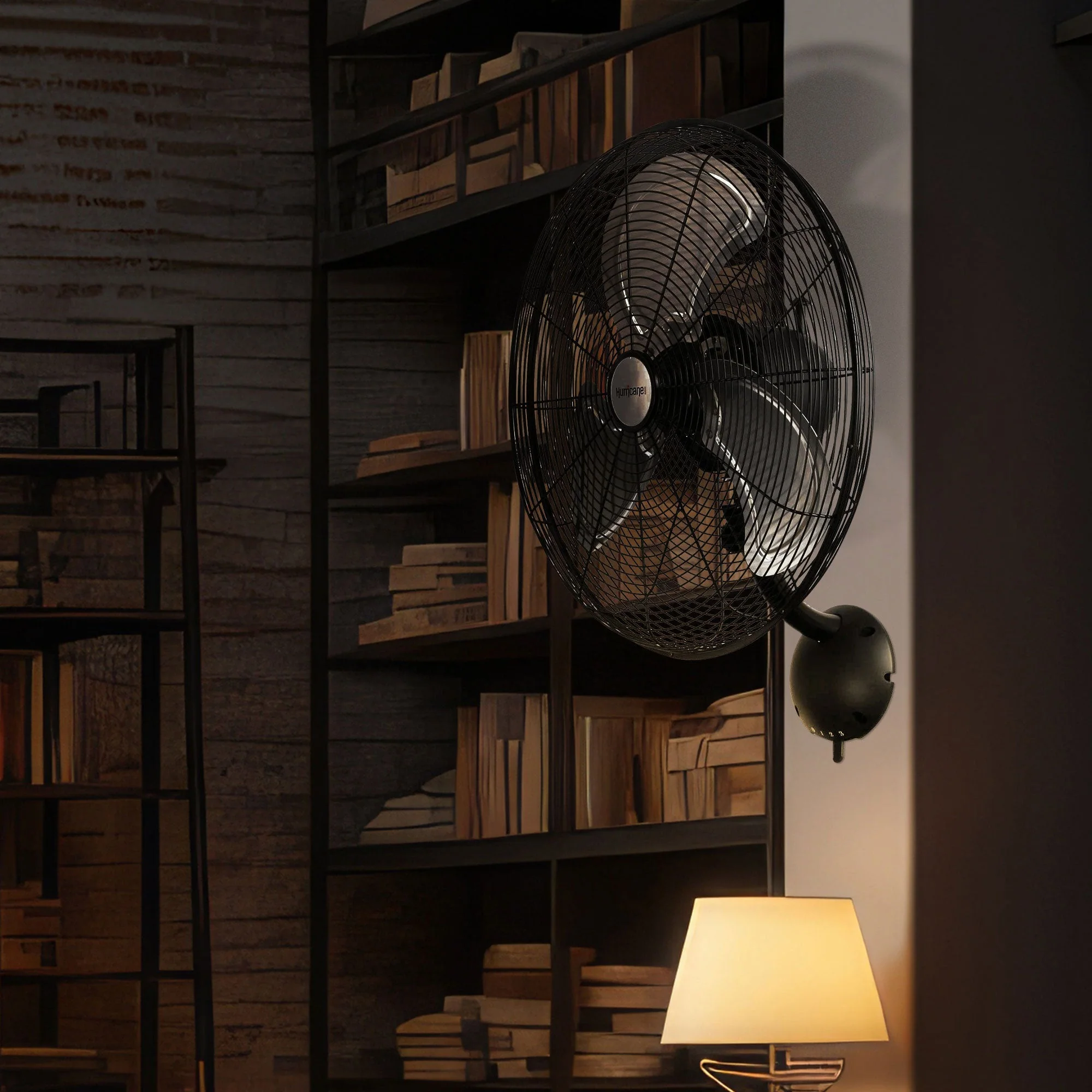Hurricane 16 Inch Pro High Velocity Oscillating Metal Wall Fan, Black (2 Pack) - Image 3
