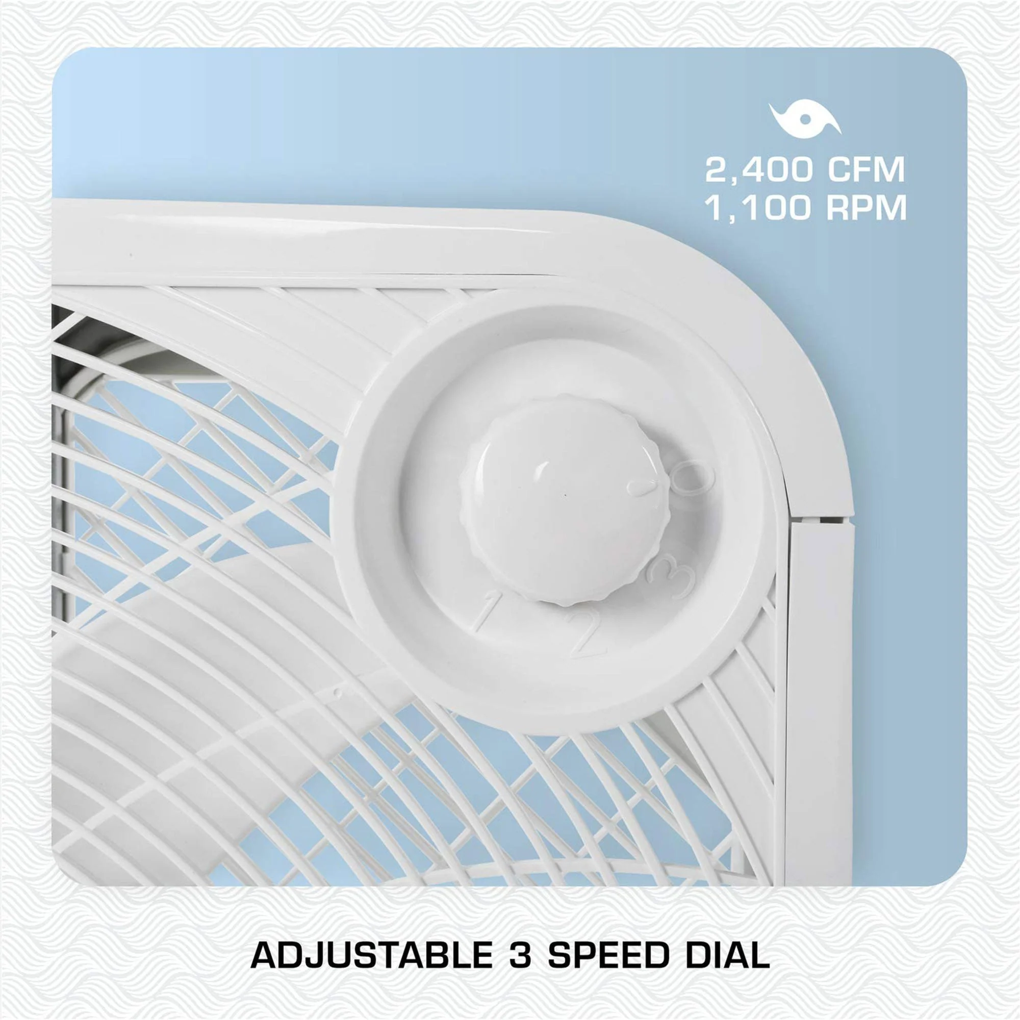 Hurricane 20" Classic Series Floor Box Fan with 3 Speed Settings, 2 Pack, White - Image 5