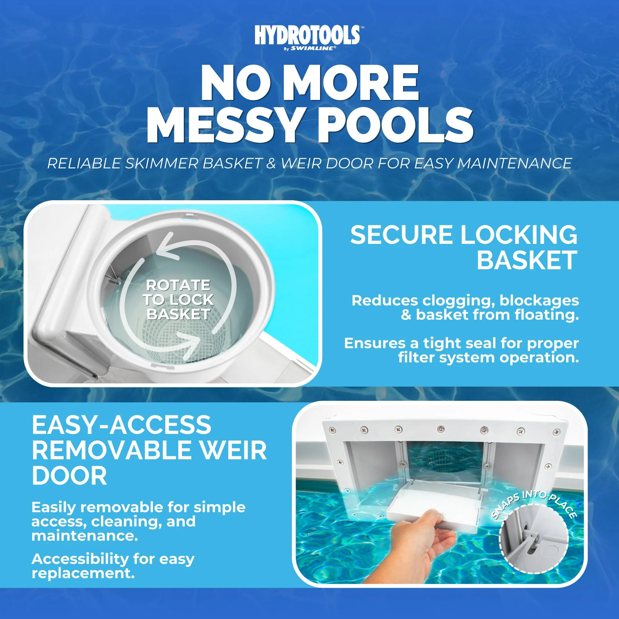 HydroTools by Swimline Wide Mouth ABS Thru-Wall Above Ground Pool Skimmer Kit - Image 5