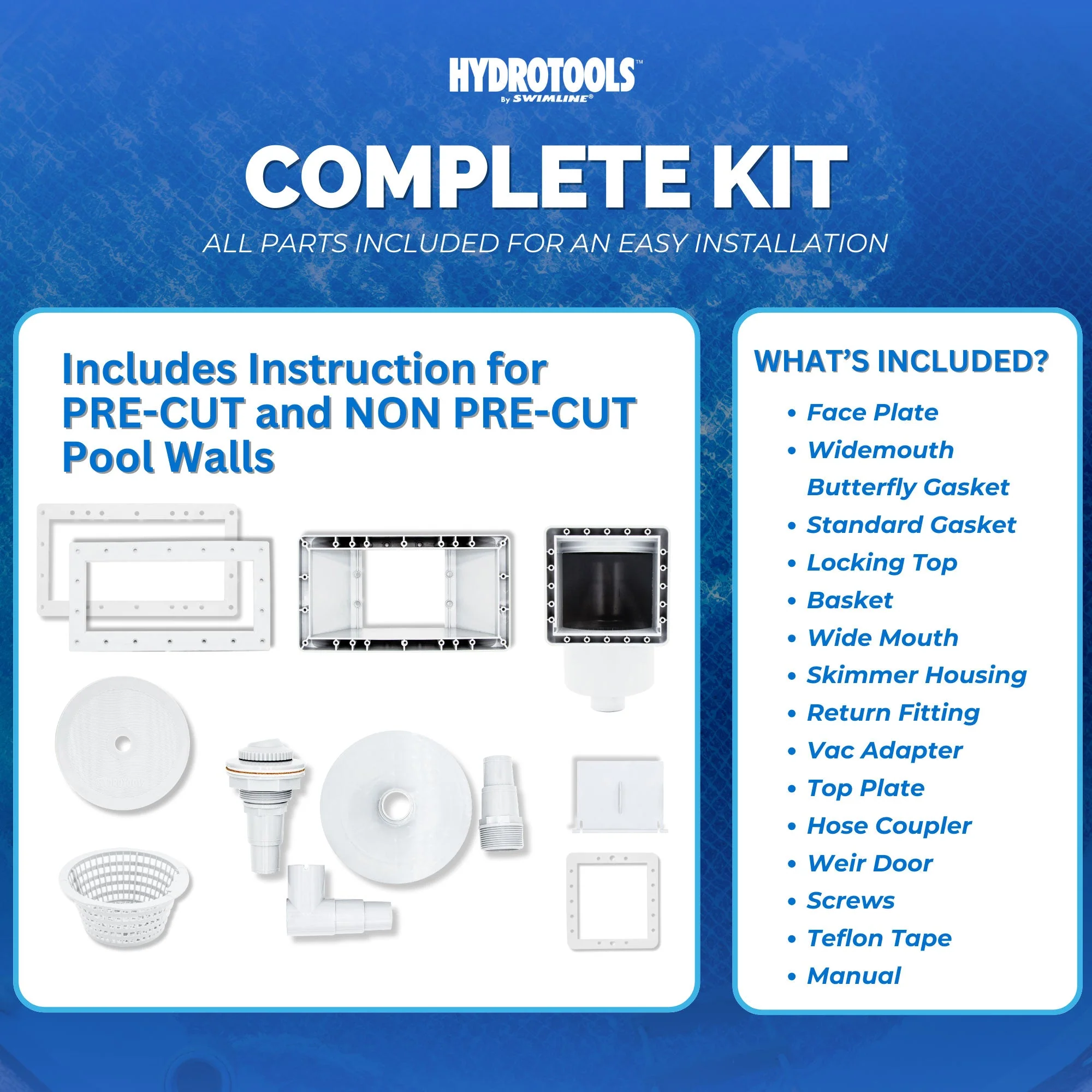 HydroTools by Swimline Wide Mouth ABS Thru-Wall Above Ground Pool Skimmer Kit - Image 6