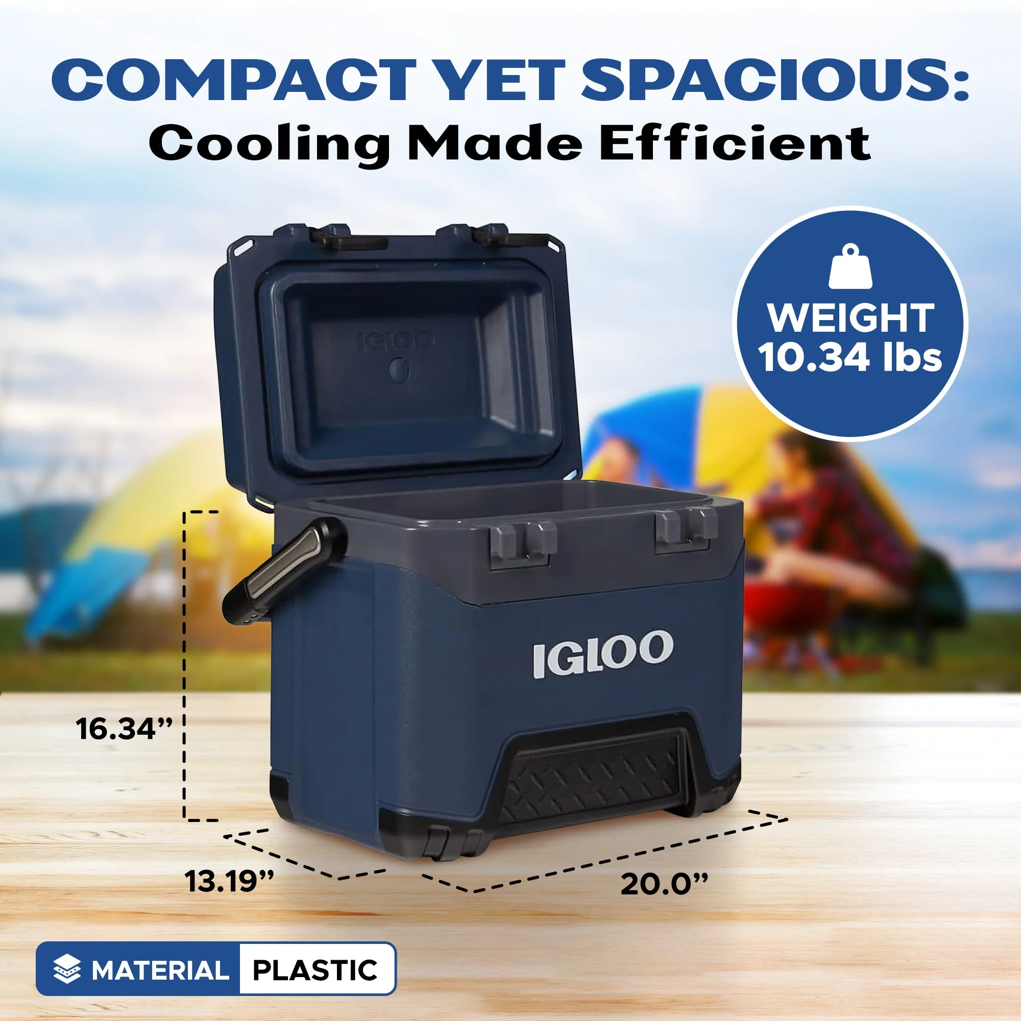 Igloo BMX 25 Quart Ice Chest Cooler with Cool Riser Technology, Rugged Blue - Image 3