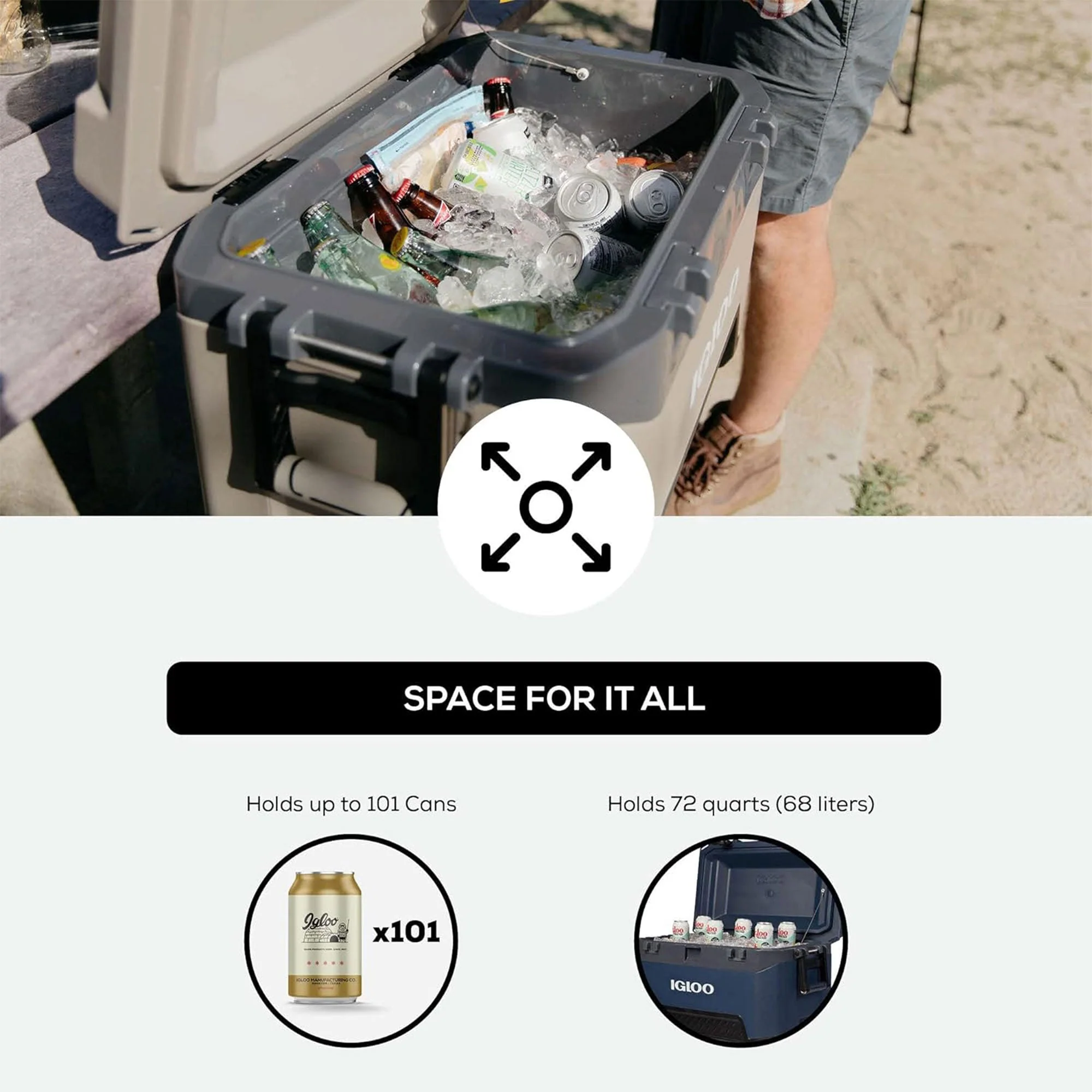 Igloo BMX 72 Quart Ice Chest Cooler with Cool Riser Technology, Rugged Blue - Image 3