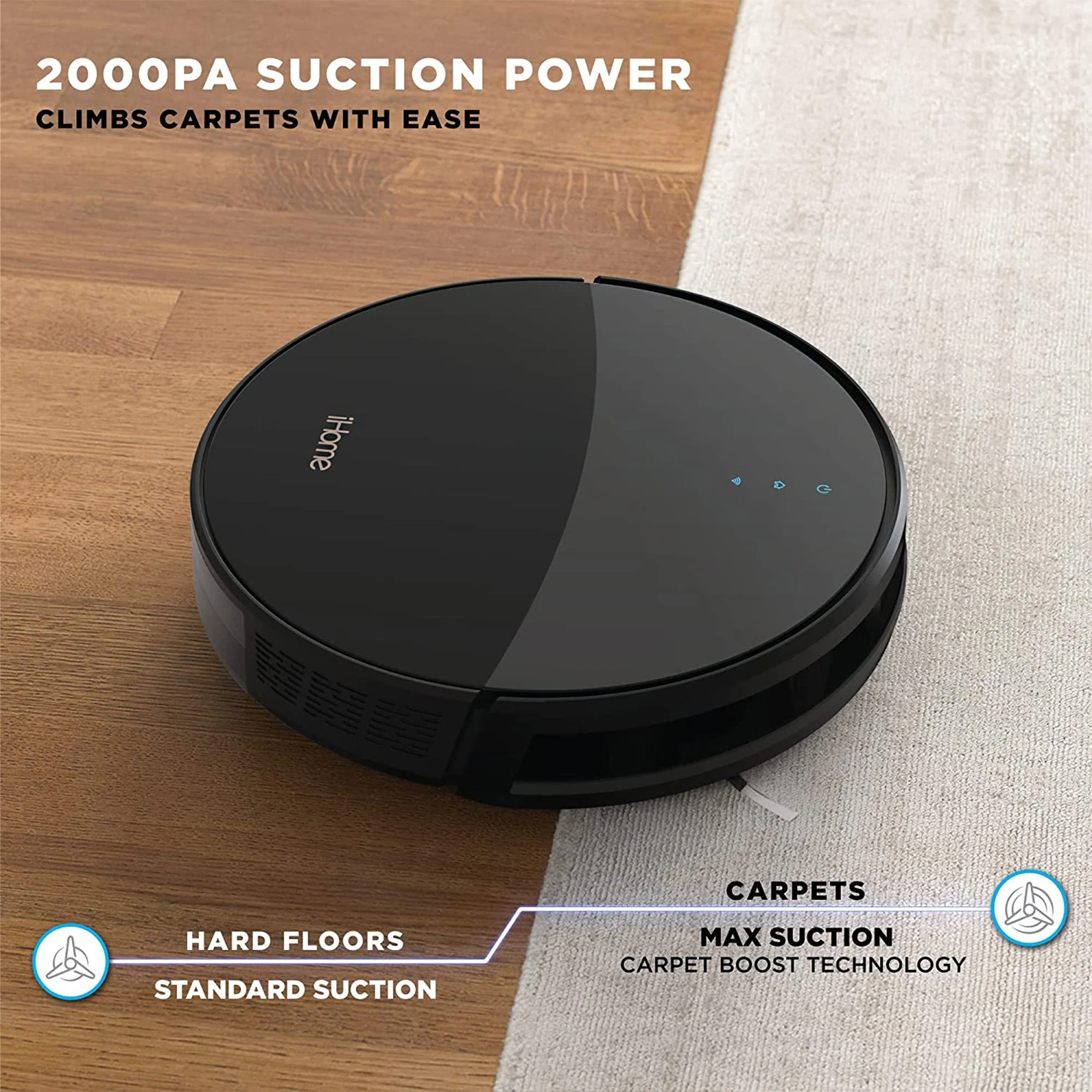 iHome AutoVac Eclipse Self Charging Robot Vacuums for Multi Level Homes (2 Pack) - Image 3
