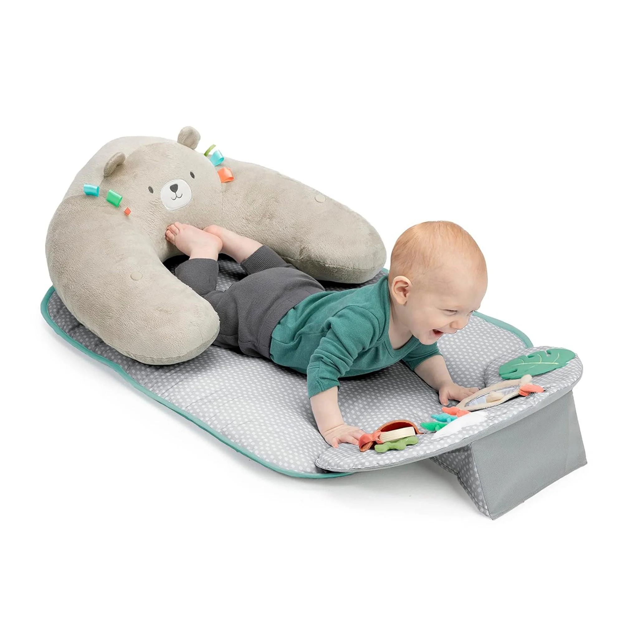 Ingenuity Nate The Bear Cozy 4 In 1 Sit Up & Prop Activity Mat for Newborns & Up - Image 10