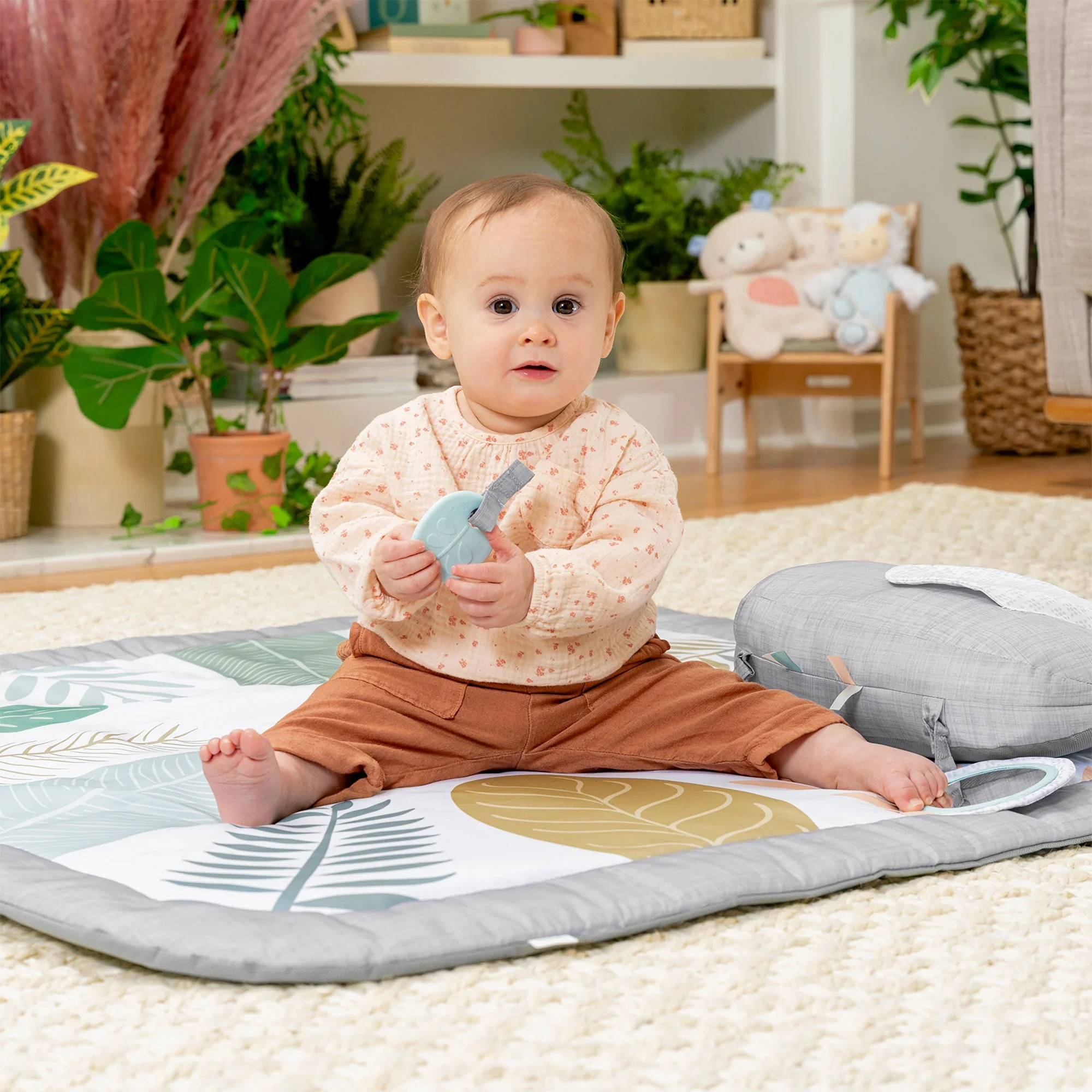 Ingenuity Sprout Spot Baby Milestone Tummy Time Activity Mat and Play Gym Unisex - Image 8