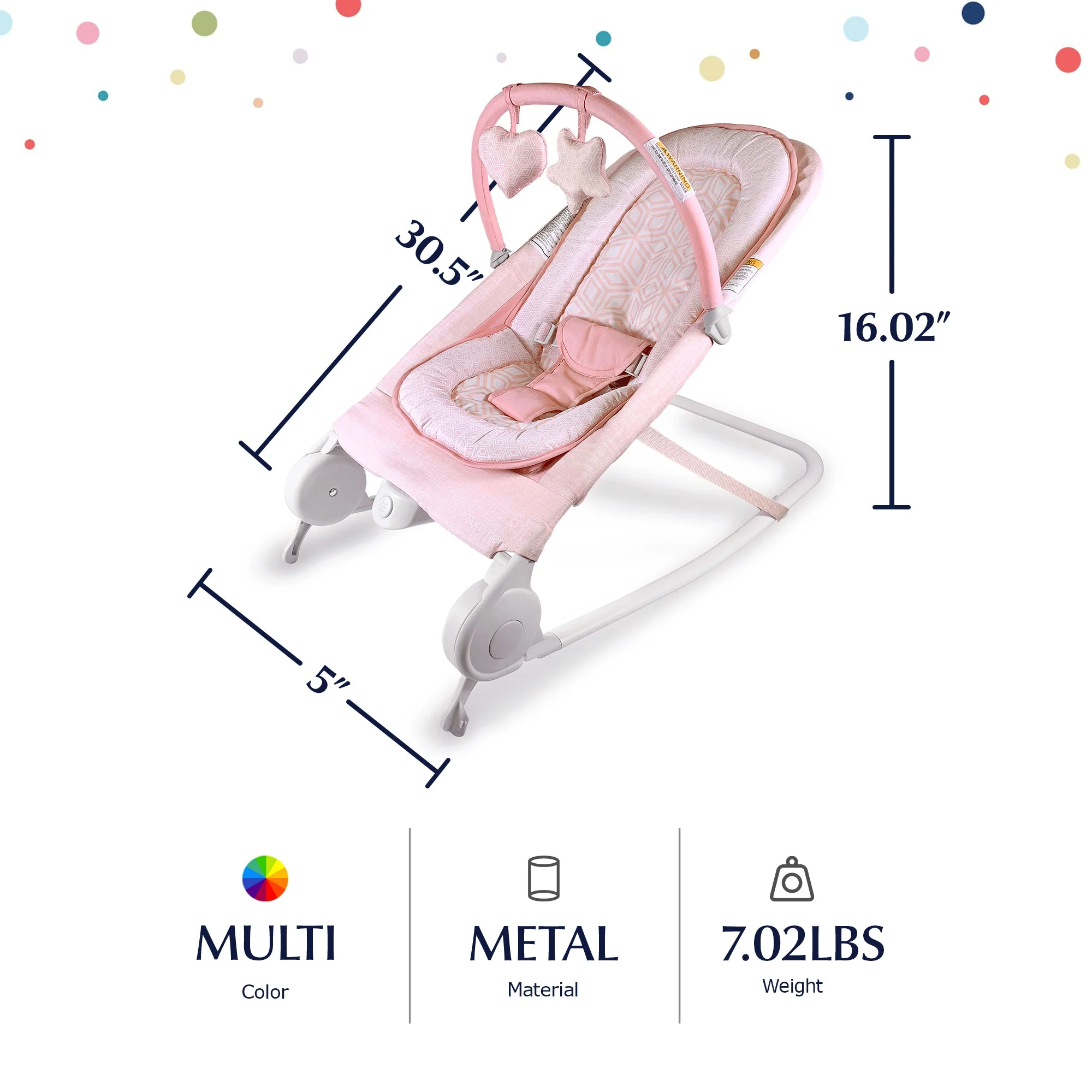 Ingenuity Summer 2 In 1 Bouncer and Rocker Duo with Inclined Sleeper Design - Image 3