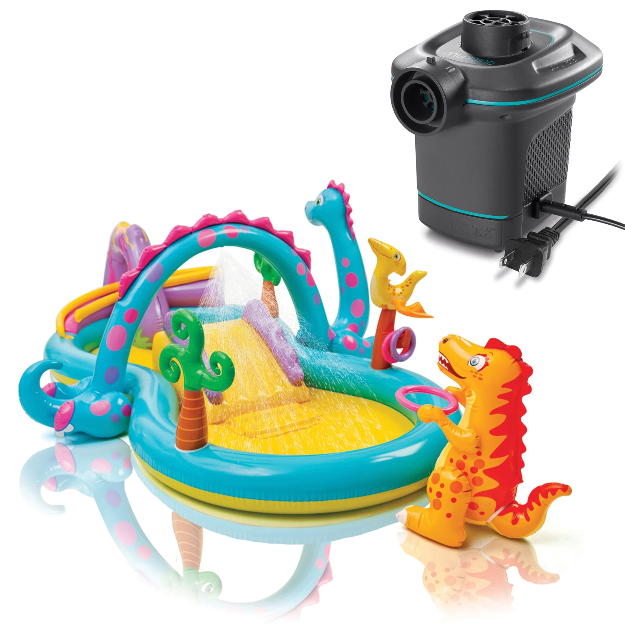 Intex 11' x 7.5' x 44" Play Center Kiddie Pool & 120V Electric Air Pump - Image 12