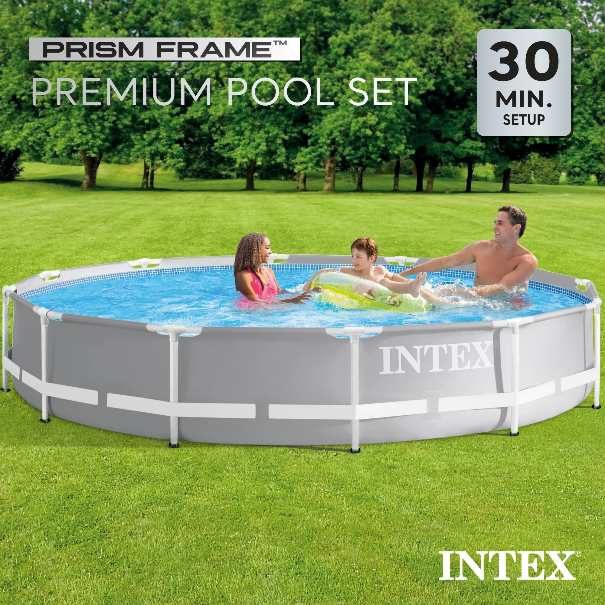 Intex 12 foot x 30 inch Prism Frame Round Above Ground Swimming Pool, (No Pump) - Image 8