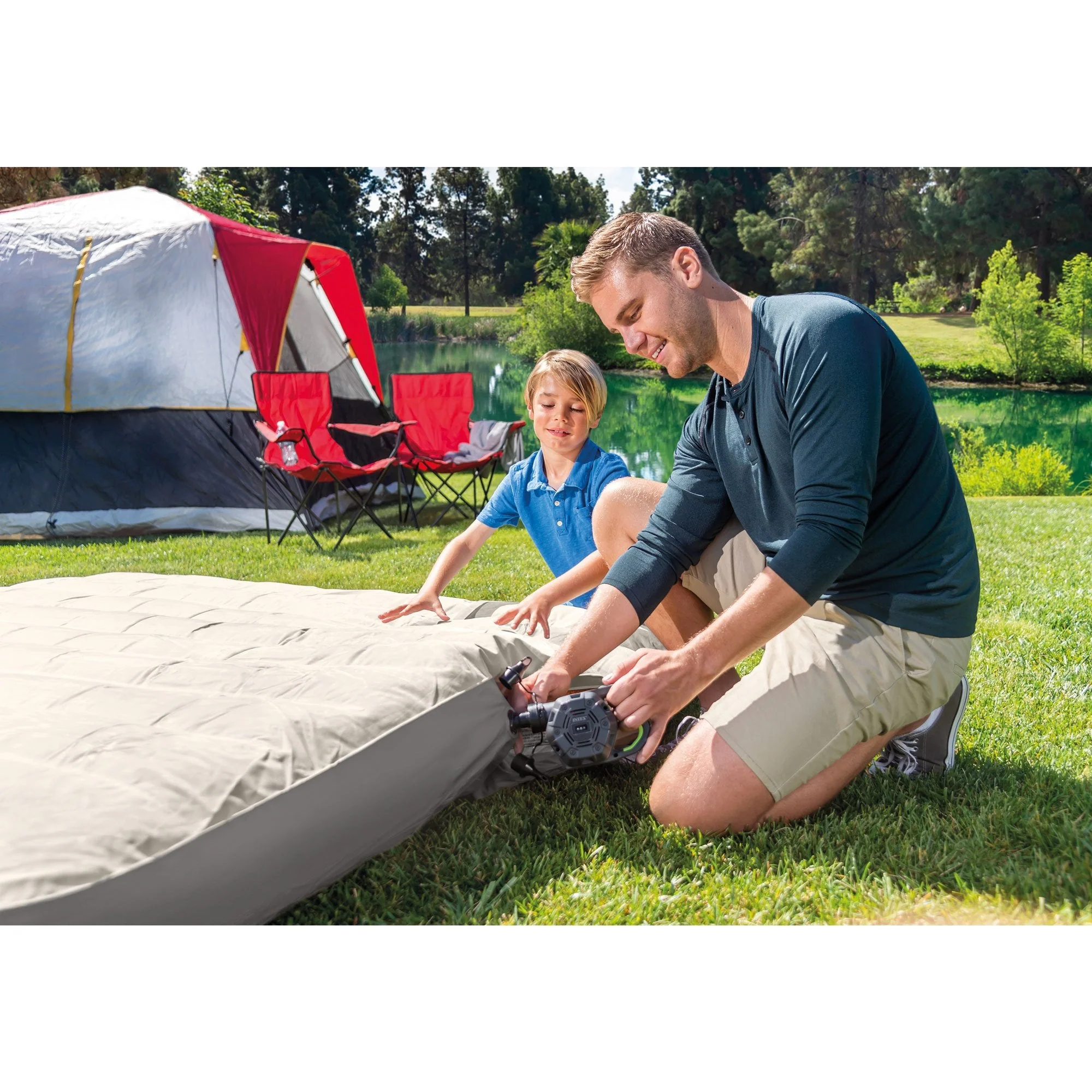 Intex 120 V Quick Fill Cordless Rechargeable Inflatable Air Bed Pump (2 Pack) - Image 6