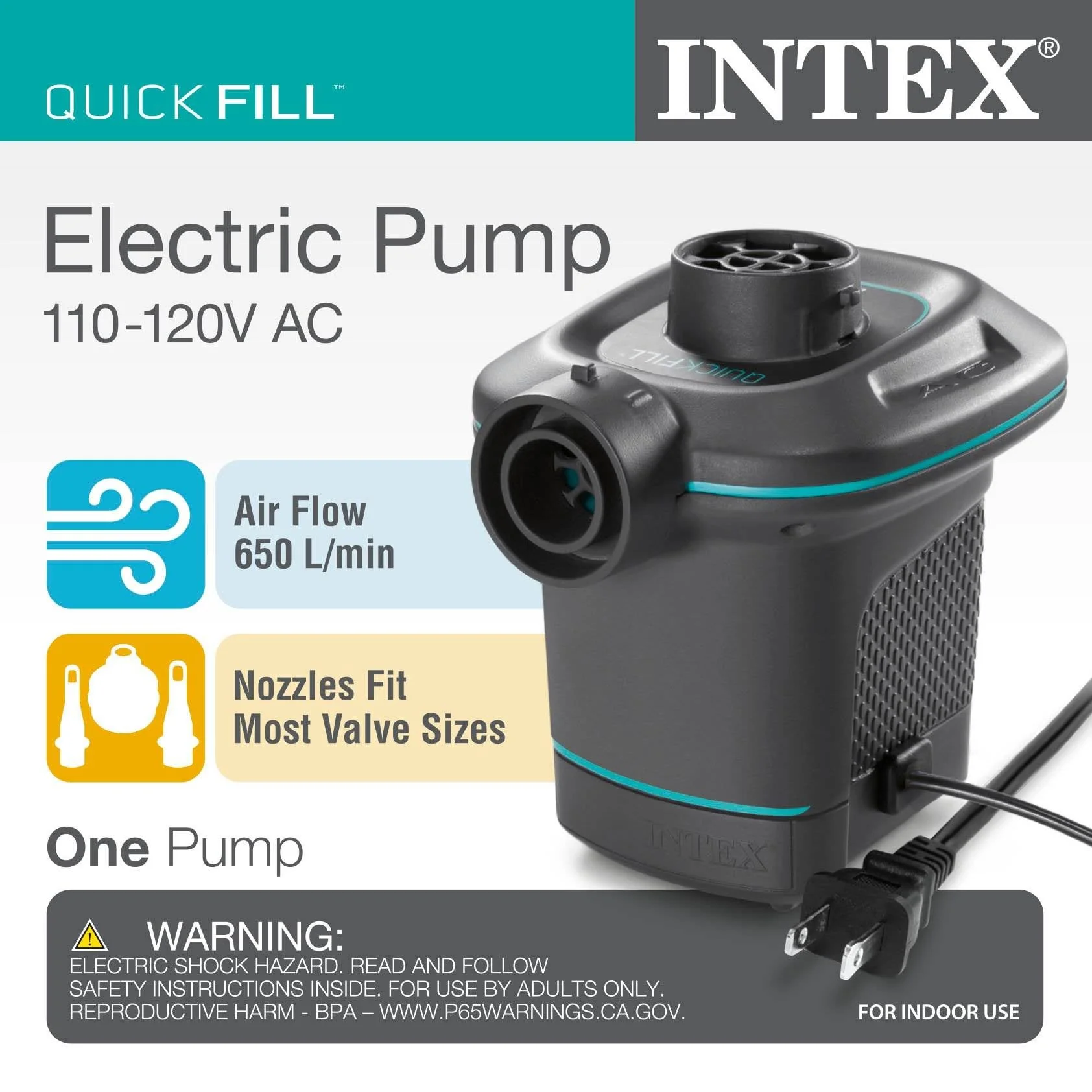 Intex 120V AC Electric Air Pump & Inflatable Ultra Lounge Chair And Ottoman Set - Image 6