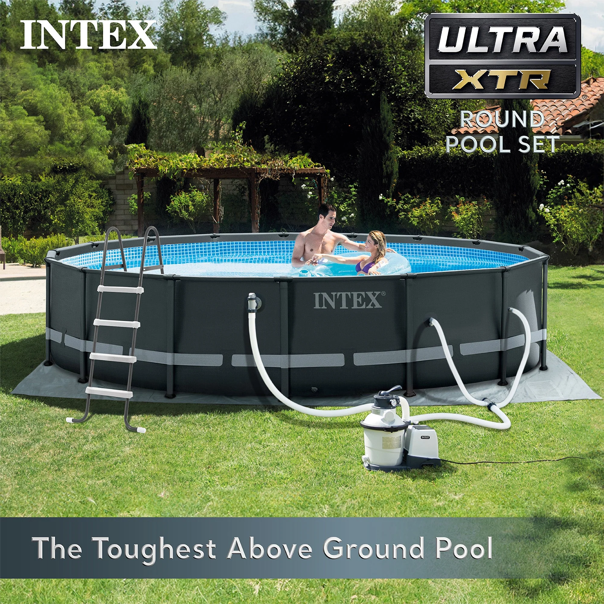 Intex 16ft x 48in Ultra XTR Round Frame Pool, Pump, Cooler, & Floats (2 Pack) - Image 3