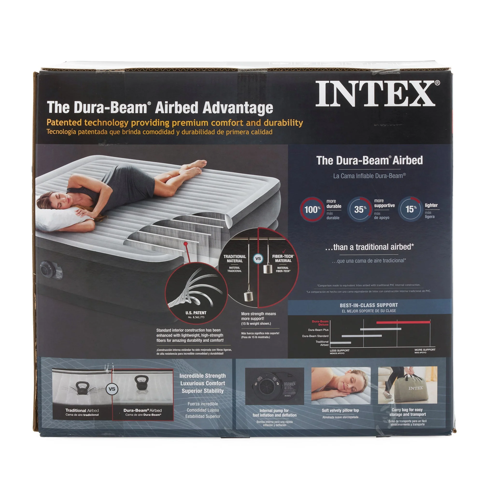 Intex 18" Inflatable Elevated Air Mattress Bed w/Built In Pump, King (2 Pack) - Image 9