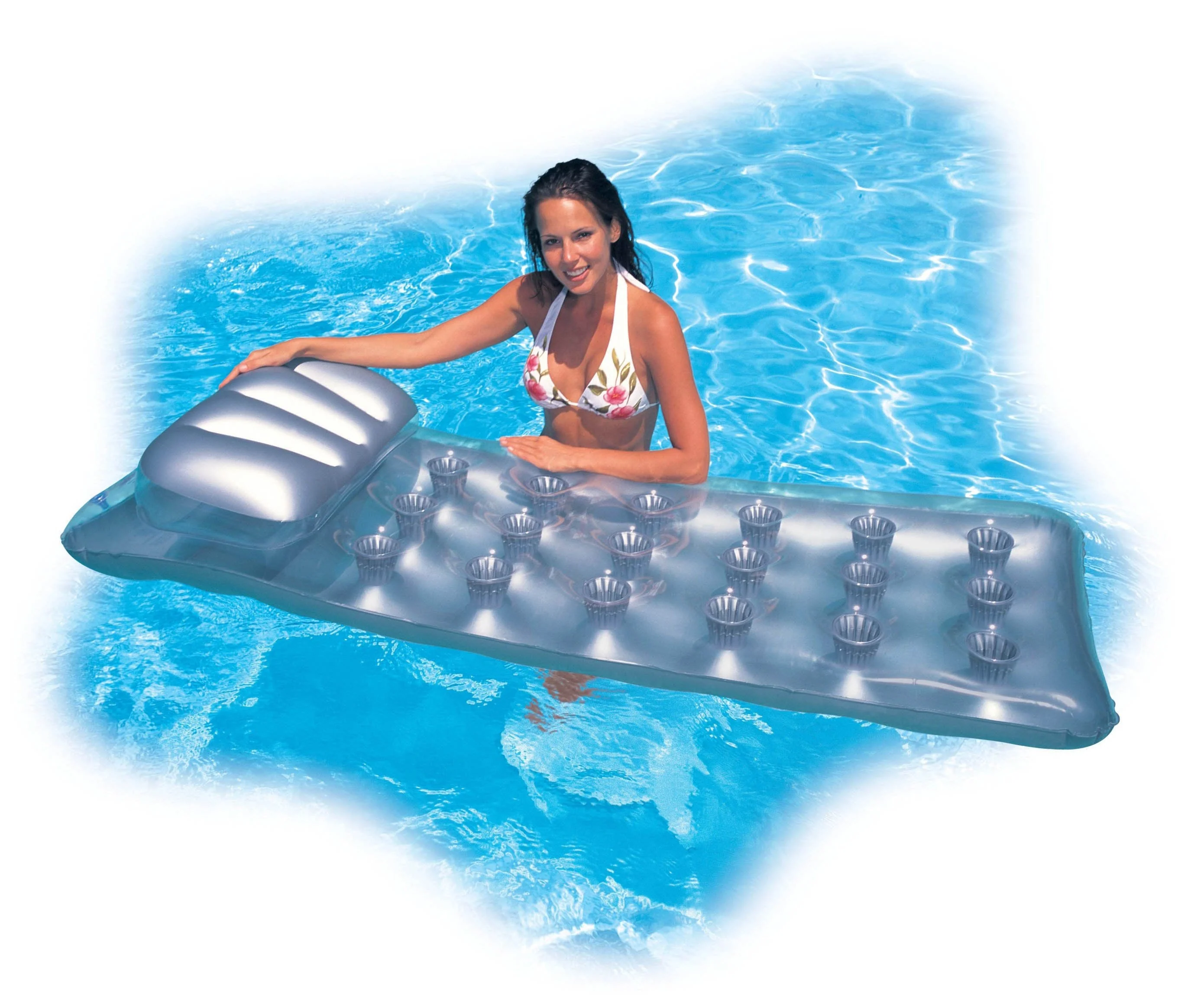 Intex 18-Pocket French Mattress Suntanner Pool Lounger Float w/ Headrest 5 Pack - Image 6