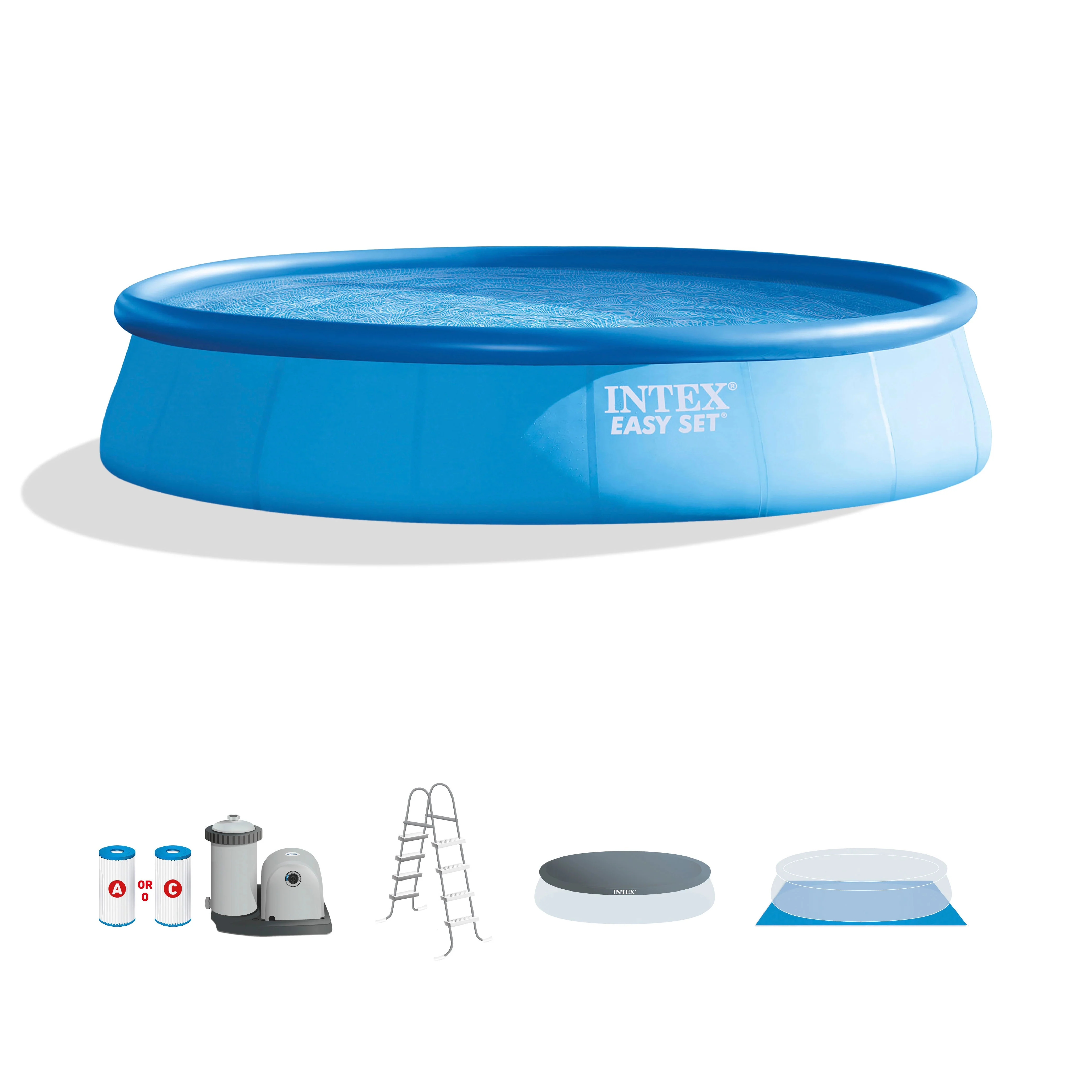 Intex 26175EH 18' x 48" Inflatable Round Outdoor Above Ground Swimming Pool Set - Image 8