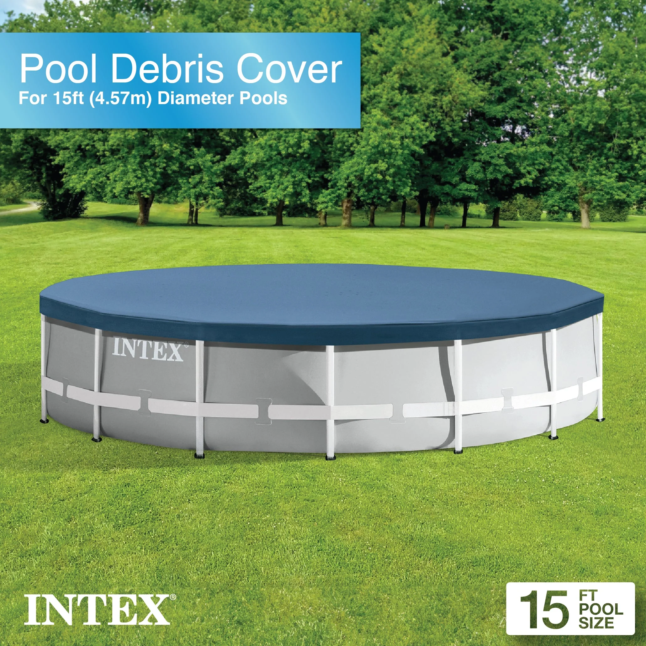 Intex 28032E 15 Foot Round Above Ground Swimming Pool Cover, (Pool Cover Only) - Image 2