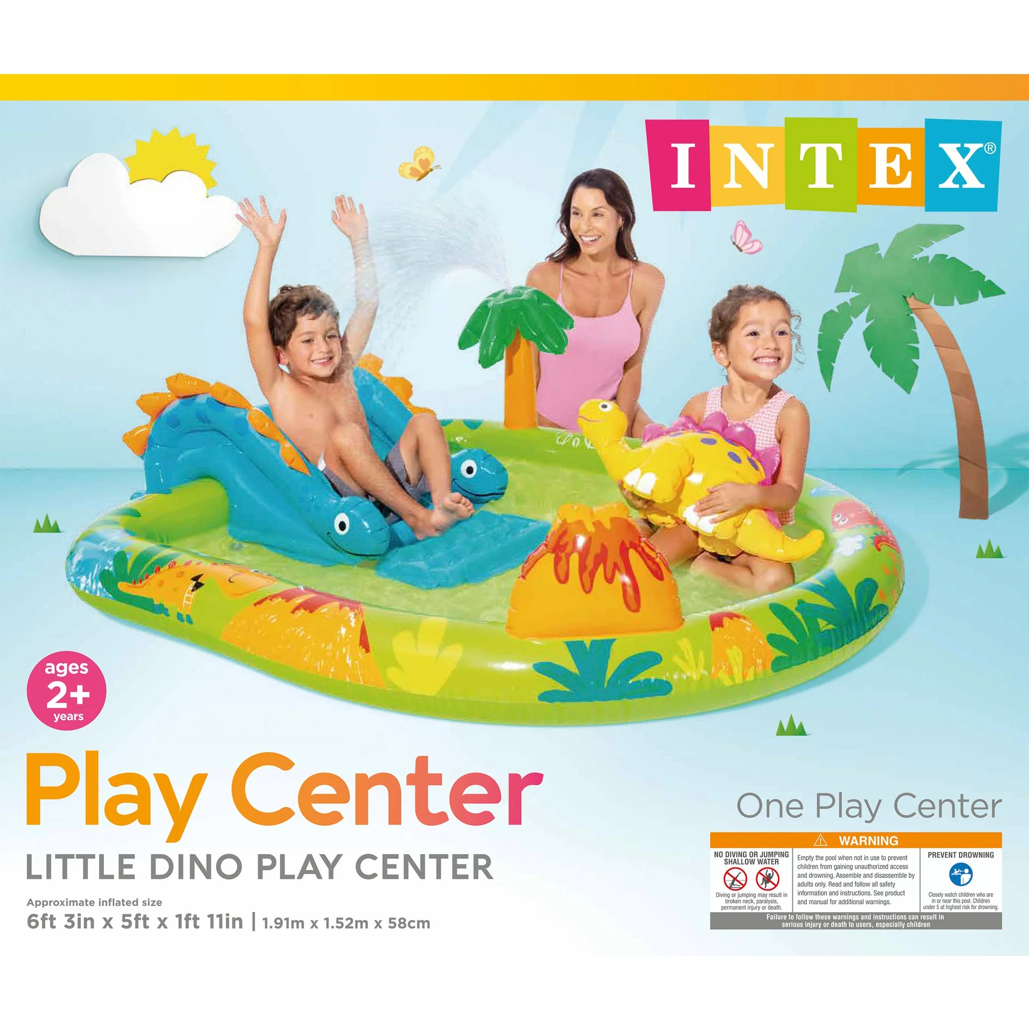 Intex 57166EP Little Dino Dinosaur Themed Inflatable Backyard Pool Play Center - Image 10