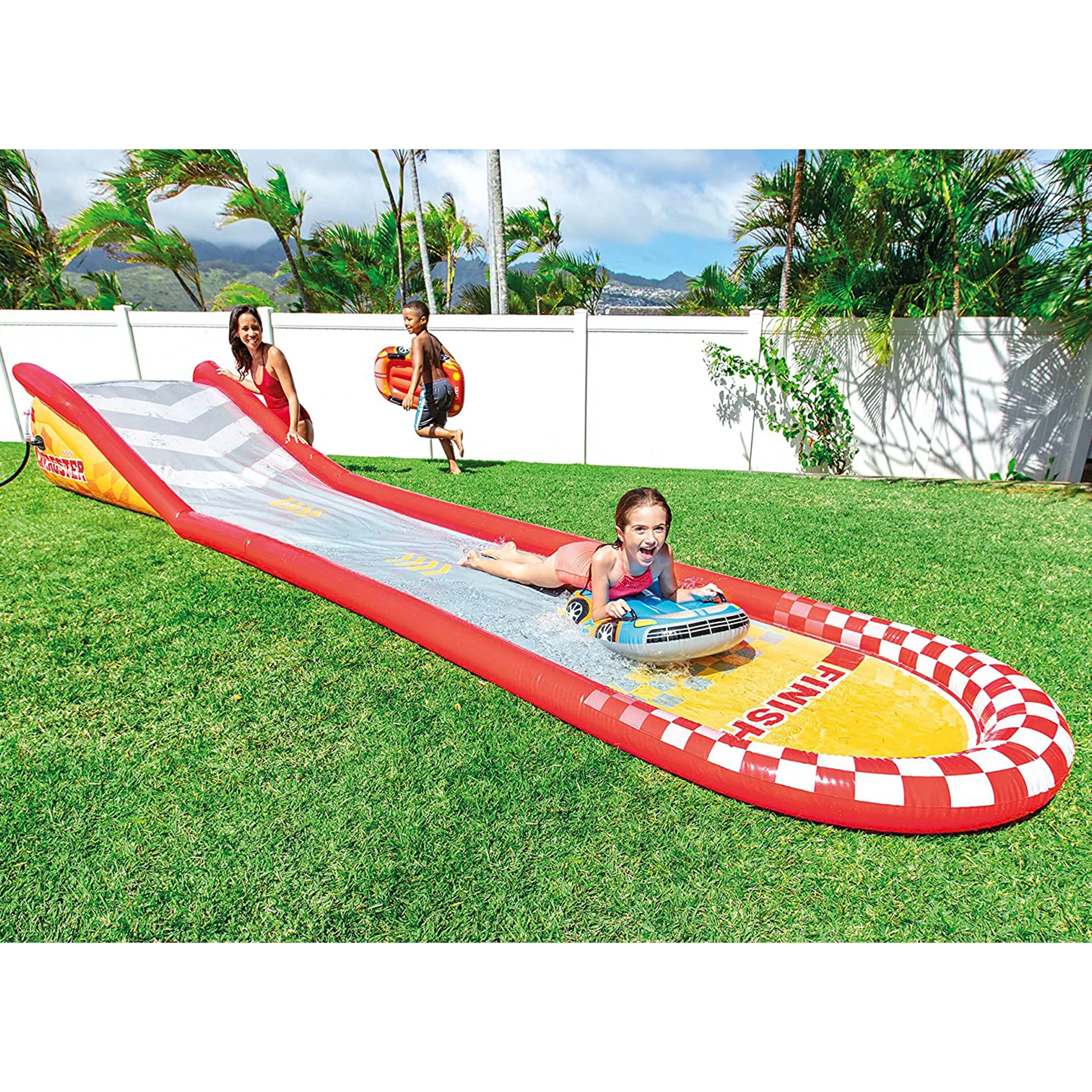 Intex 57167EP 221 Inch Inflatable Racing Fun Water Slide with 2 Surf Riders - Image 2