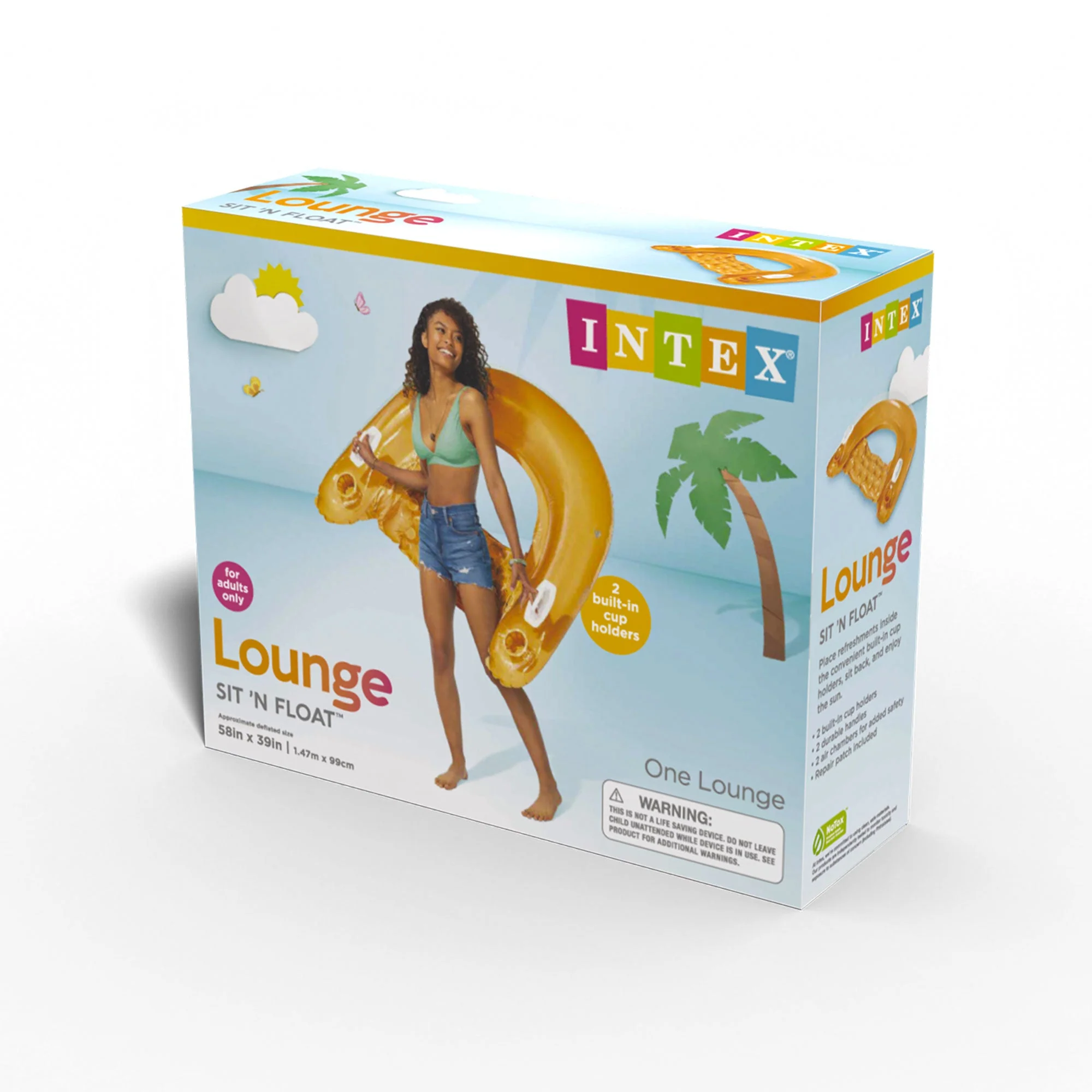 Intex 58859EP Sit N Float U-Seat Inflatable Pool Float Lounger (Colors May Vary) - Image 9