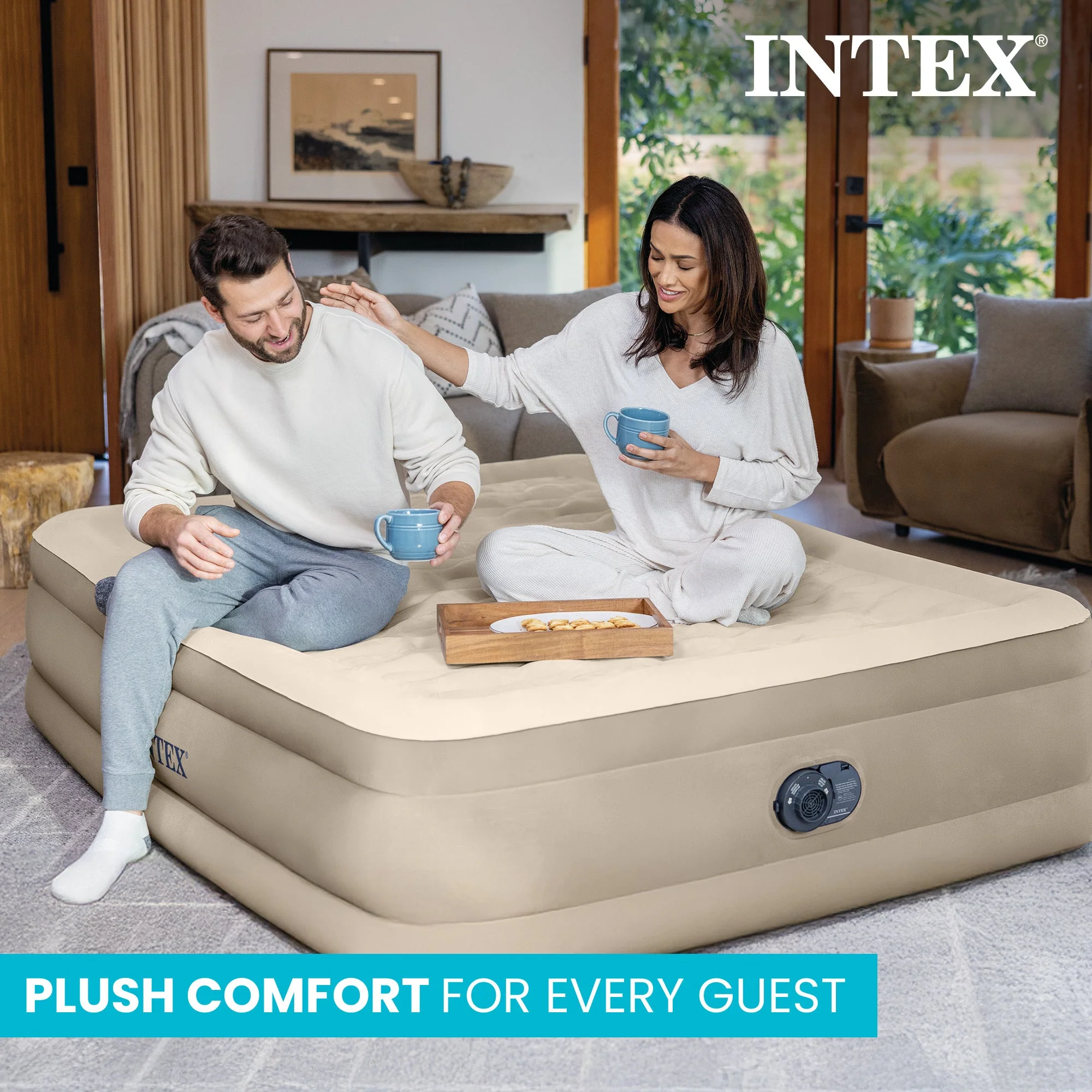 Intex 64427ED Dura-Beam Deluxe Ultra Plush Air Mattress w/Built-in Pump, Queen - Image 3