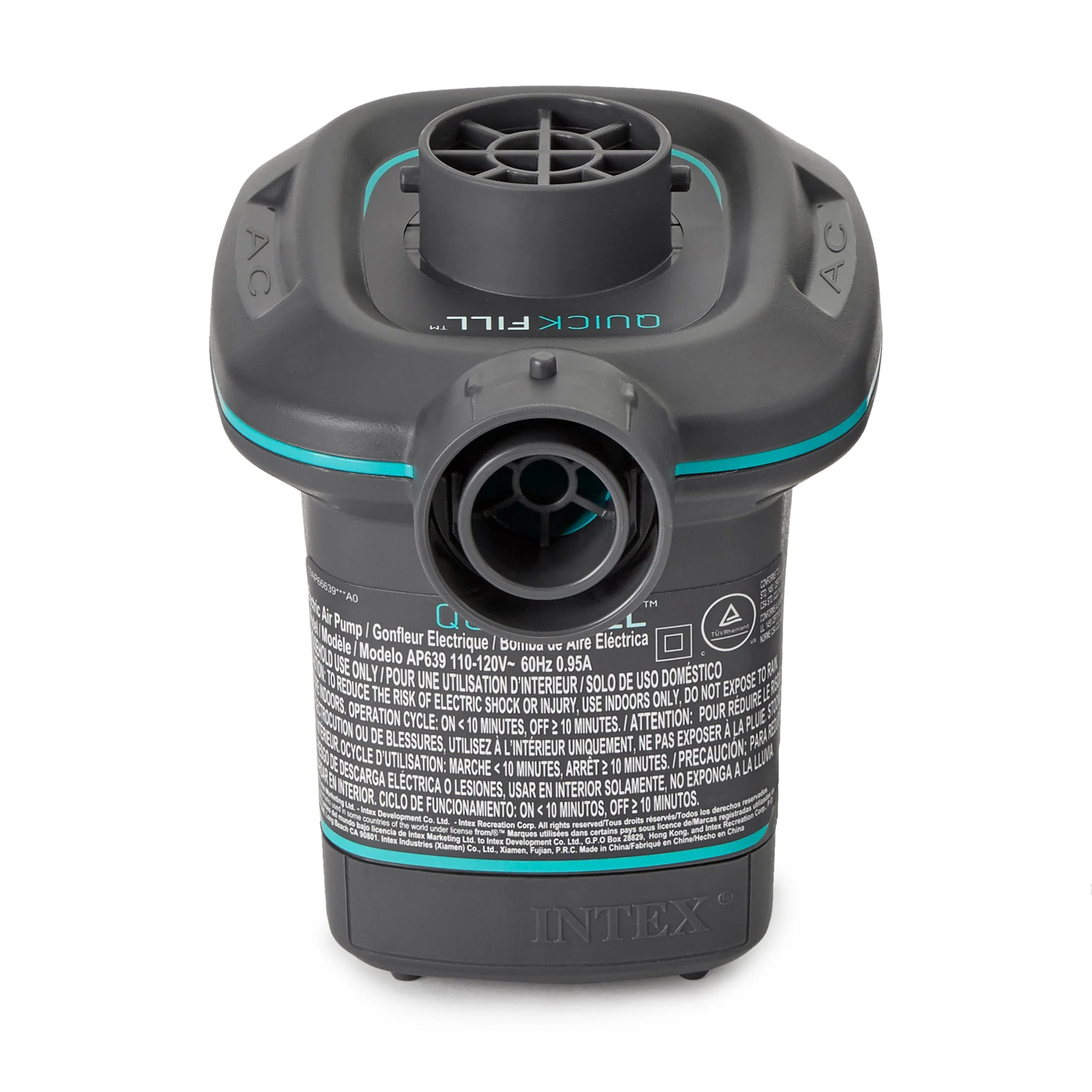Intex 66639E 120 V AC Electric Quick Fill Air Pump with 3 Interconnected Nozzles - Image 3
