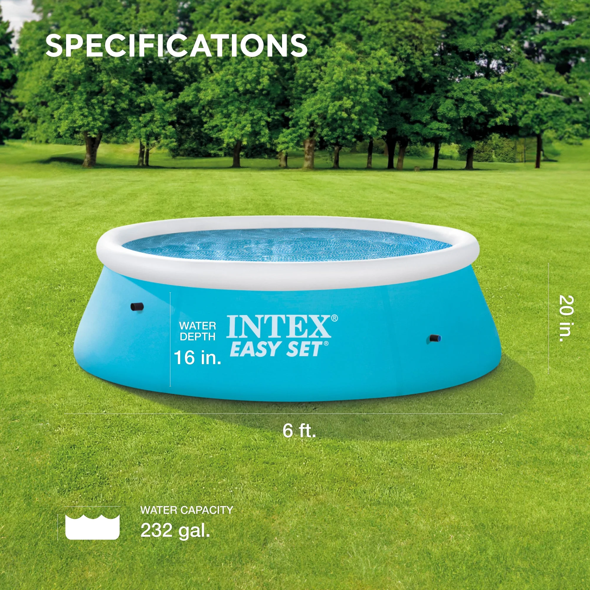 Intex 6ft x 20in Easy Set Inflatable Outdoor Kids Swimming Pool - Image 2