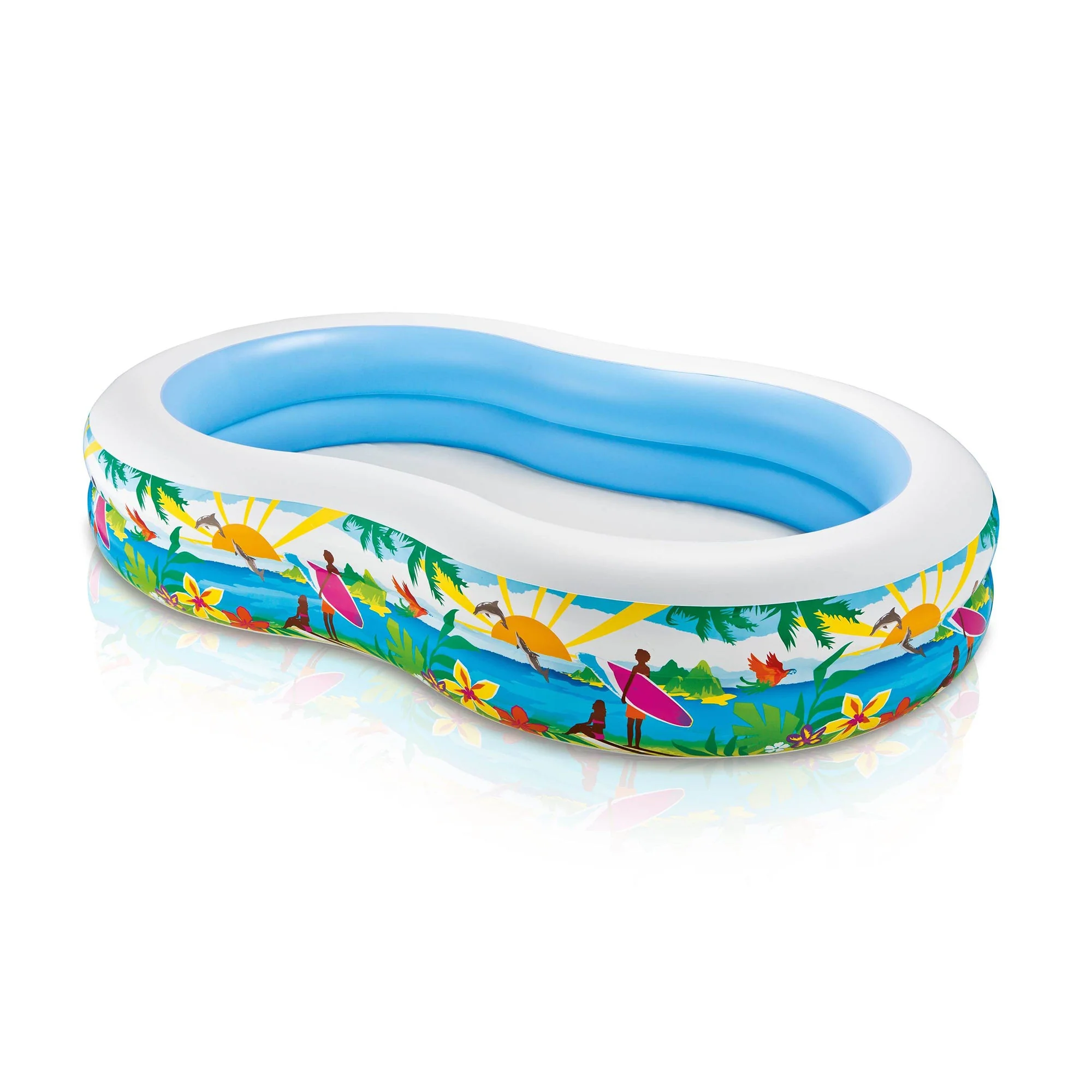 Intex 8.6ft x 5.25ft x 18in Swim Center Inflatable Ocean Side Swimming Pool - Image 2