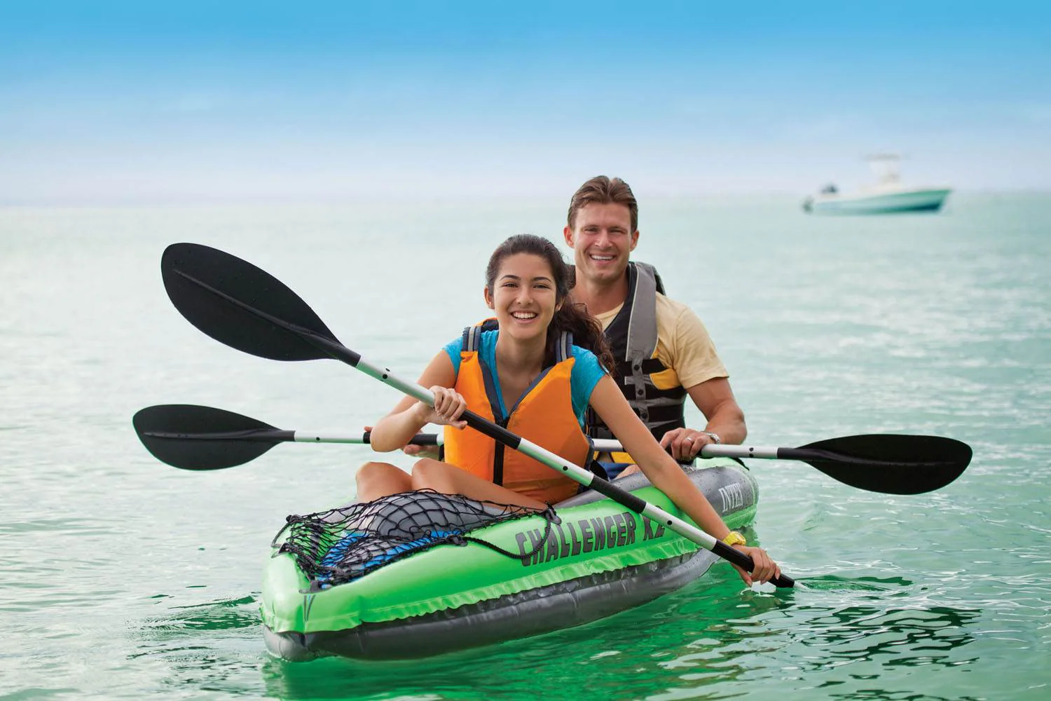 Intex Challenger K2 2-Person Inflatable Sporty Kayak + Oars And Pump (2 Pack) - Image 8