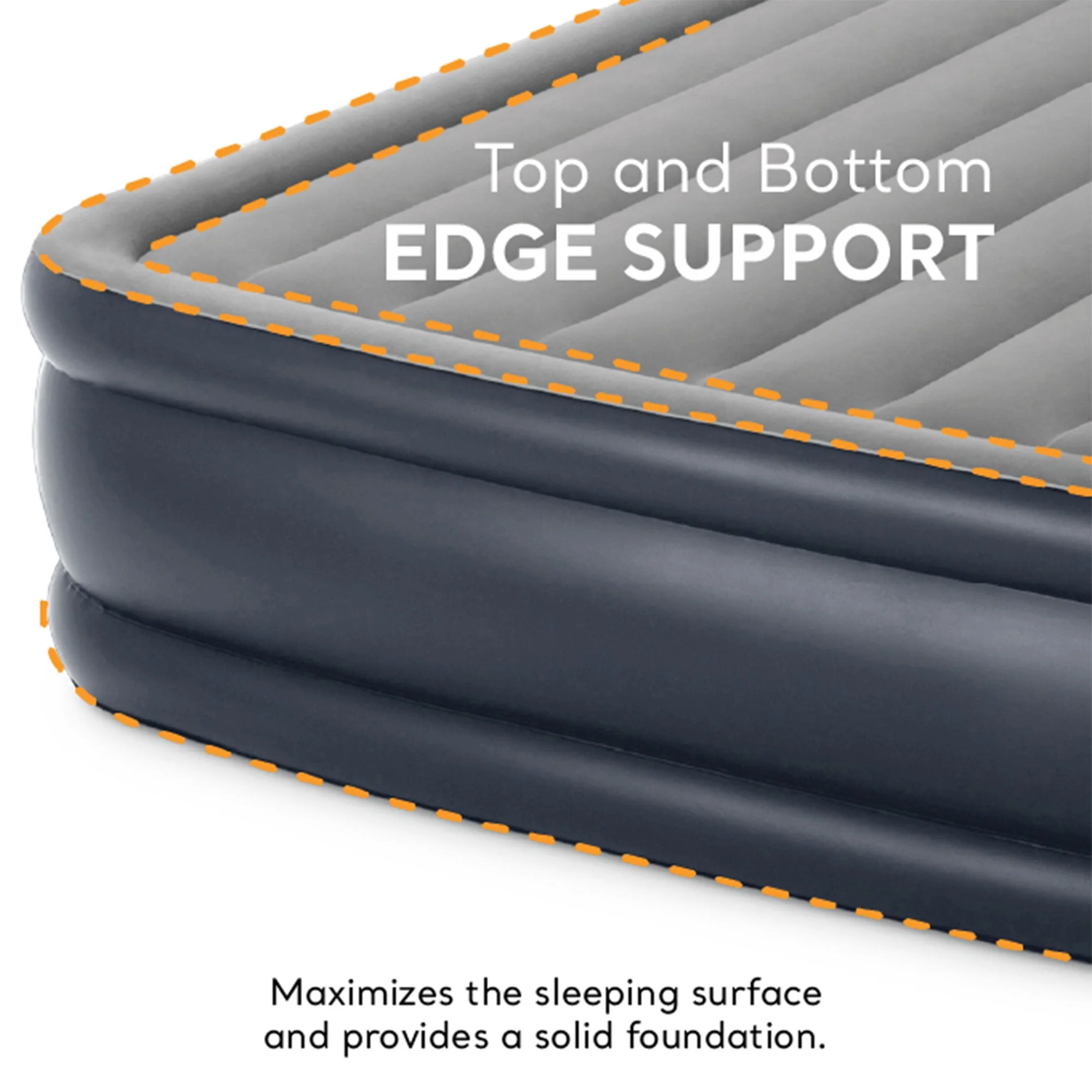 Intex Dura Beam Deluxe Pillow Raised Air Mattress Bed w/Pump, Queen (2 Pack) - Image 7